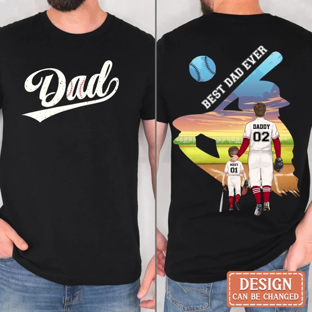 Personalized Baseball Best Dad Ever T-shirt/ Hoodie/ Sweater - Father's Day Gift Idea