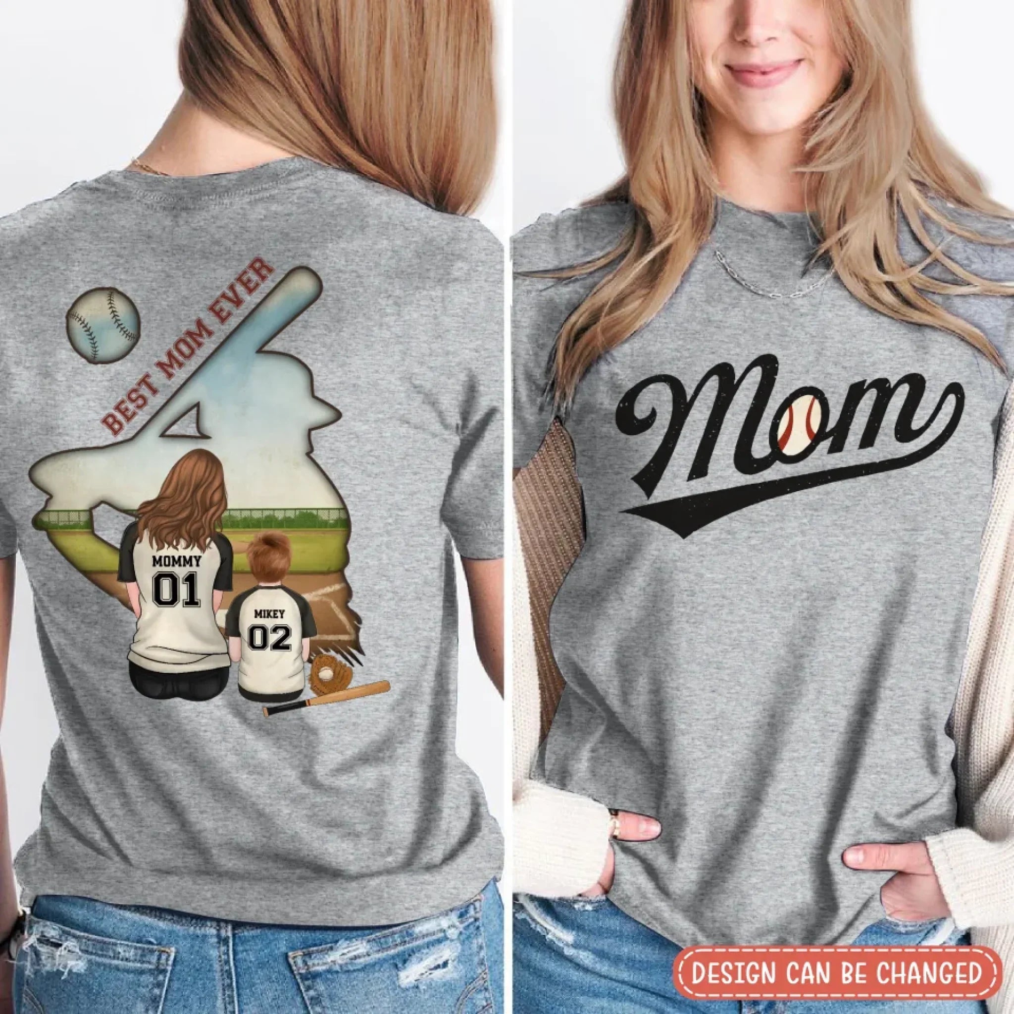 Personalized Baseball Mom T-shirt/ Hoodie/ Sweater - Mother's Day Gifts Idea