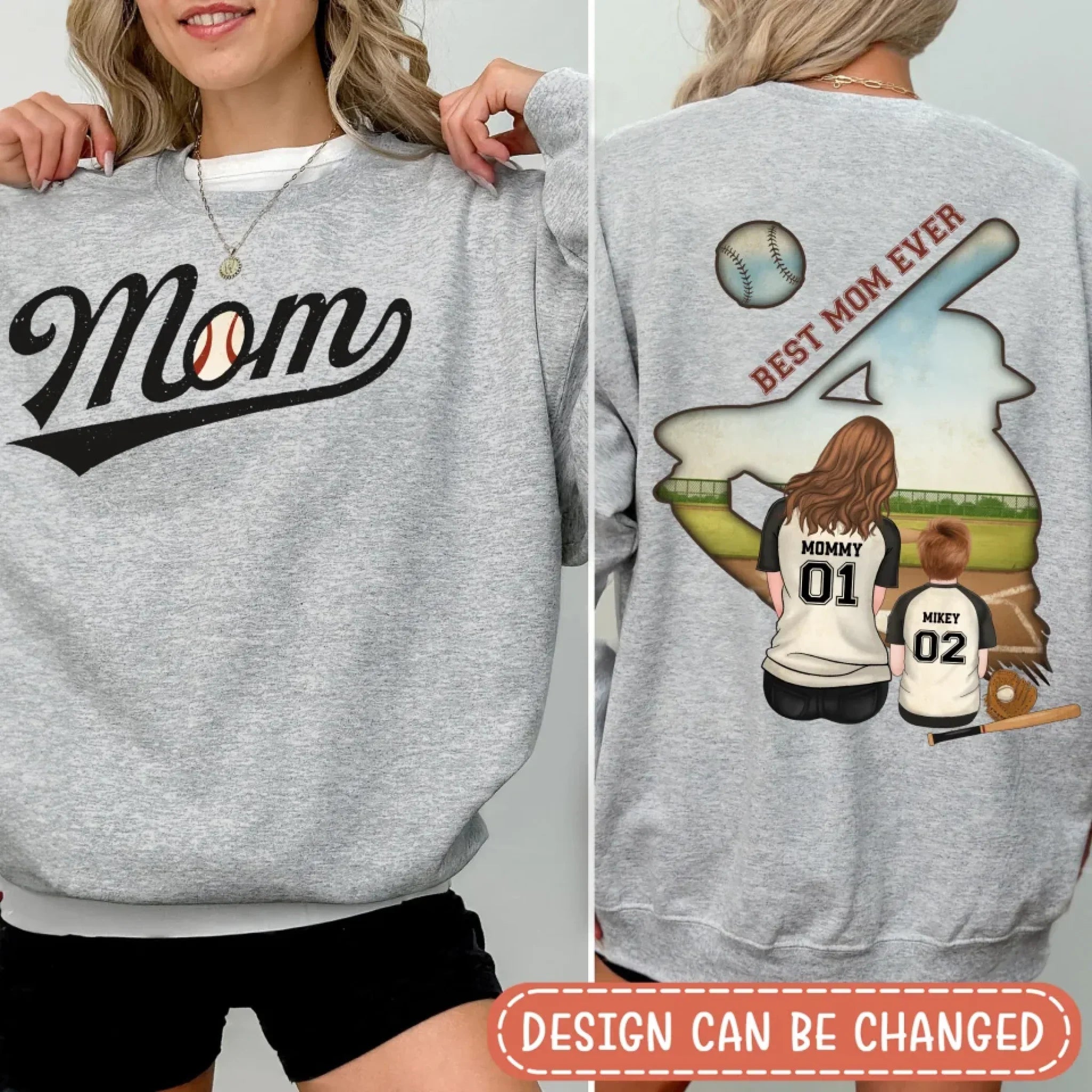 Personalized Baseball Mom T-shirt/ Hoodie/ Sweater - Mother's Day Gifts Idea