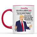 You're A Great Mom Custom Name Mug, Personalized Custom White Mug Accent Mug, Gift for Mother's Day, Gift for Mom, Gift for Wife 680629 - GOP