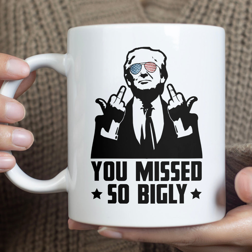 You Missed So Bigly Trump Graphic Ceramic Coffee Mug White - Image 2