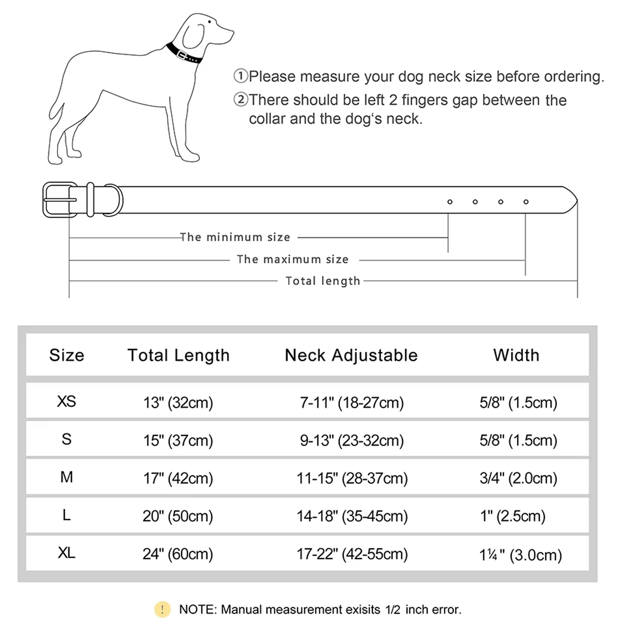 Personalized Dog Collar, Custom Engraved PU Leather Dog Collars, Free Engraving ID Tag Nameplate For Small Medium Large Dogs - C1515