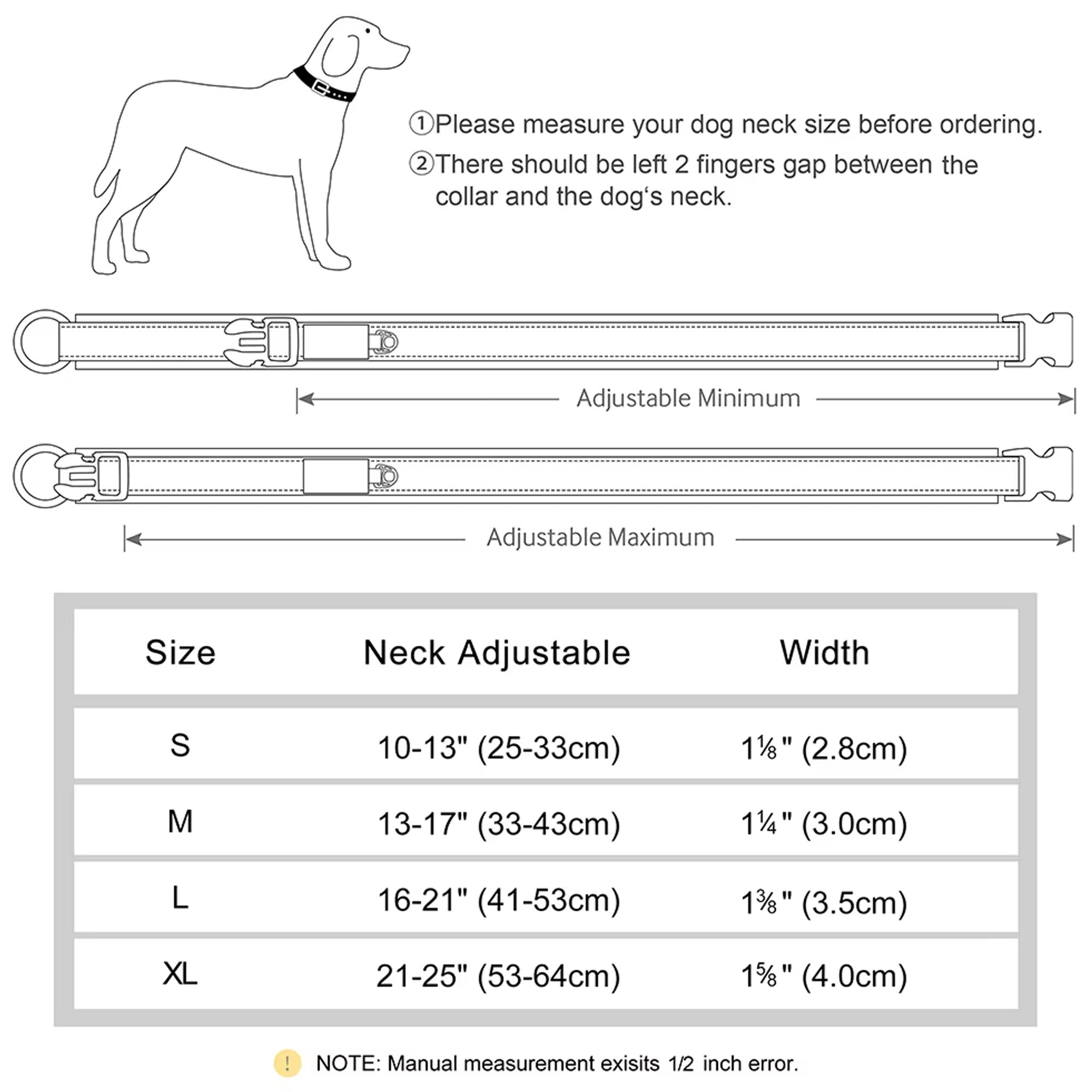 Personalized Dogs Padded Collars Reflective | Custom Name ID Tag Dog Collar | Collar for Pet Small Medium Large Dog - C1532- SLKZGXQ