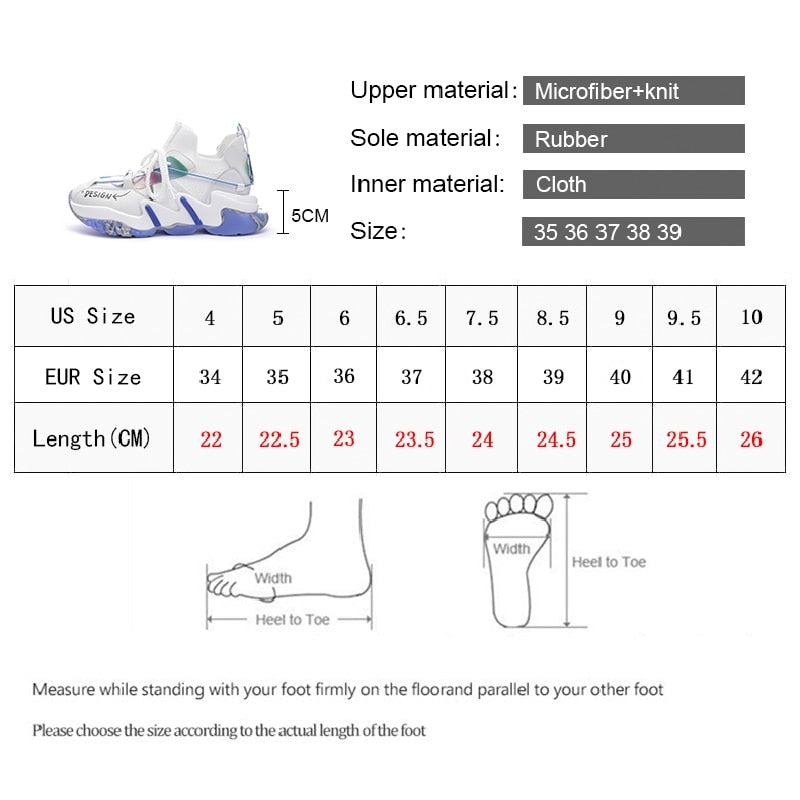 Lightweight White Platform Sneakers with Iridescent Accents - Image 2