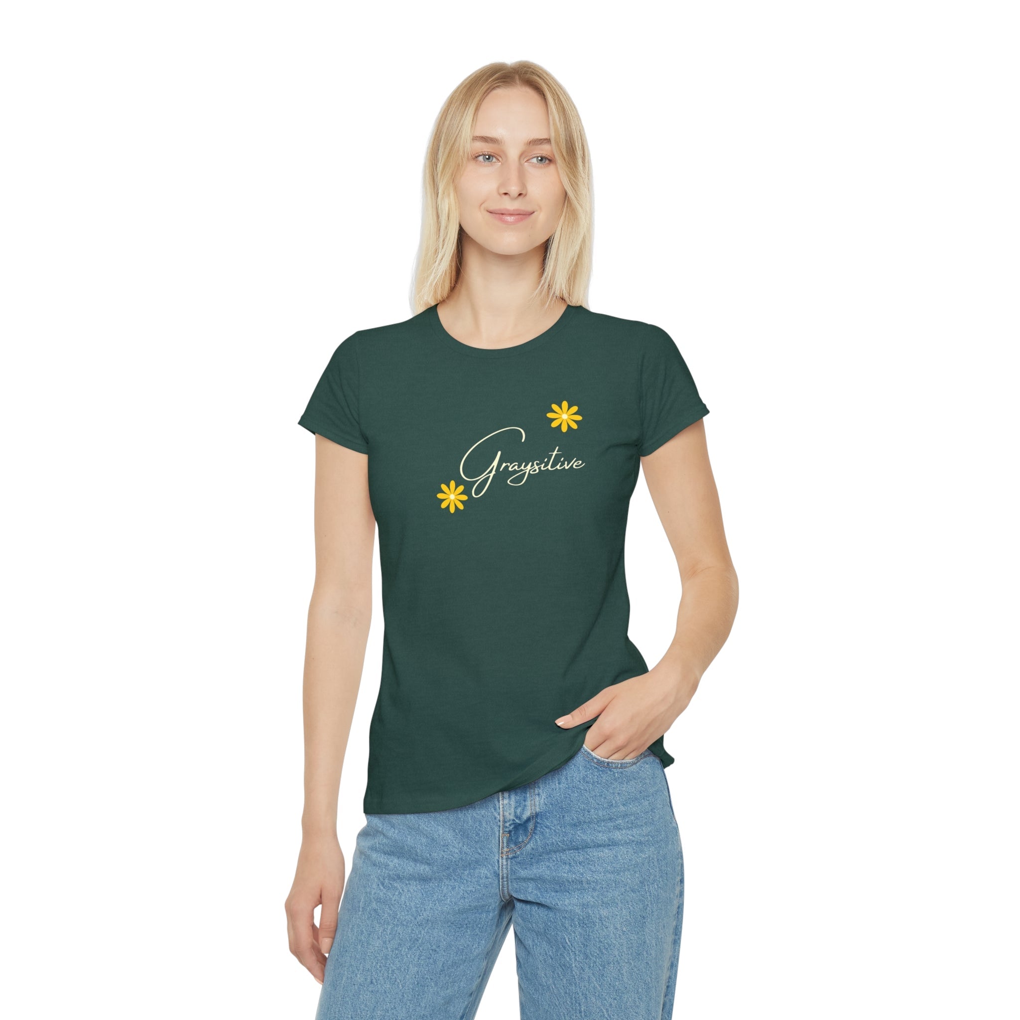 Women's Floral Graphic T-Shirt in Black, Pink, and Gray