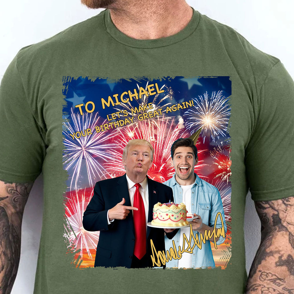 My Dad With Donald Trump Custom Photo Shirt, Father's Day Shirt, Father's Day Gifts, Trump 2025 Shirt 682049 - GOP