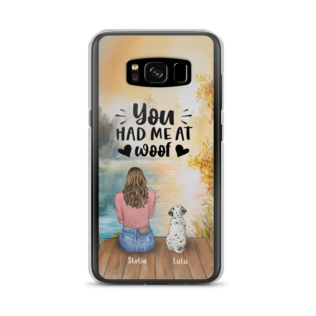 Custom Personalized Dog Mom Phone Case - Gifts For Dog Lovers With Upto 4 Dogs - You Had Me At Woof - Case For iPhone, Samsung
