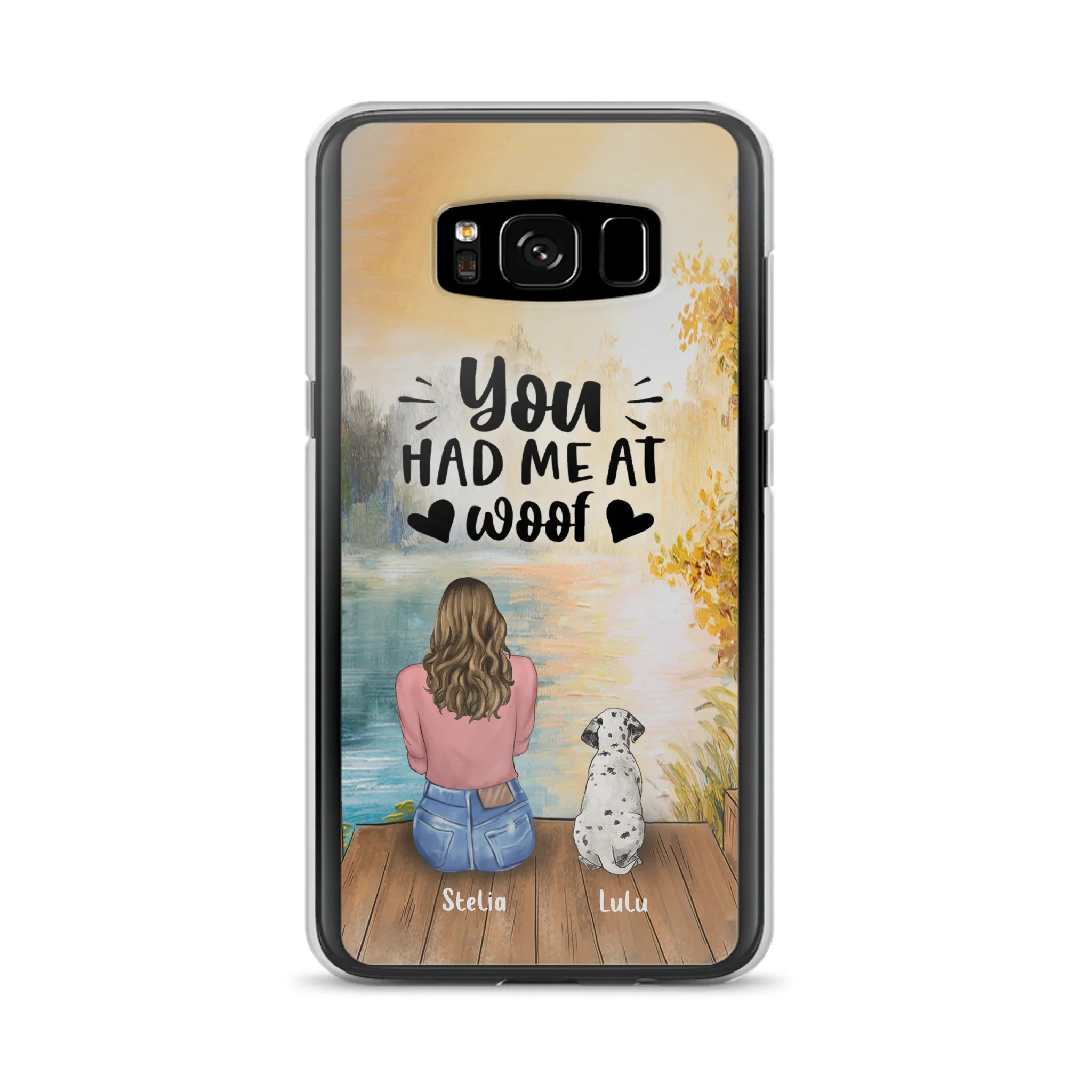 Custom Personalized Dog Mom Phone Case - Gifts For Dog Lovers With Upto 4 Dogs - You Had Me At Woof - Case For iPhone, Samsung