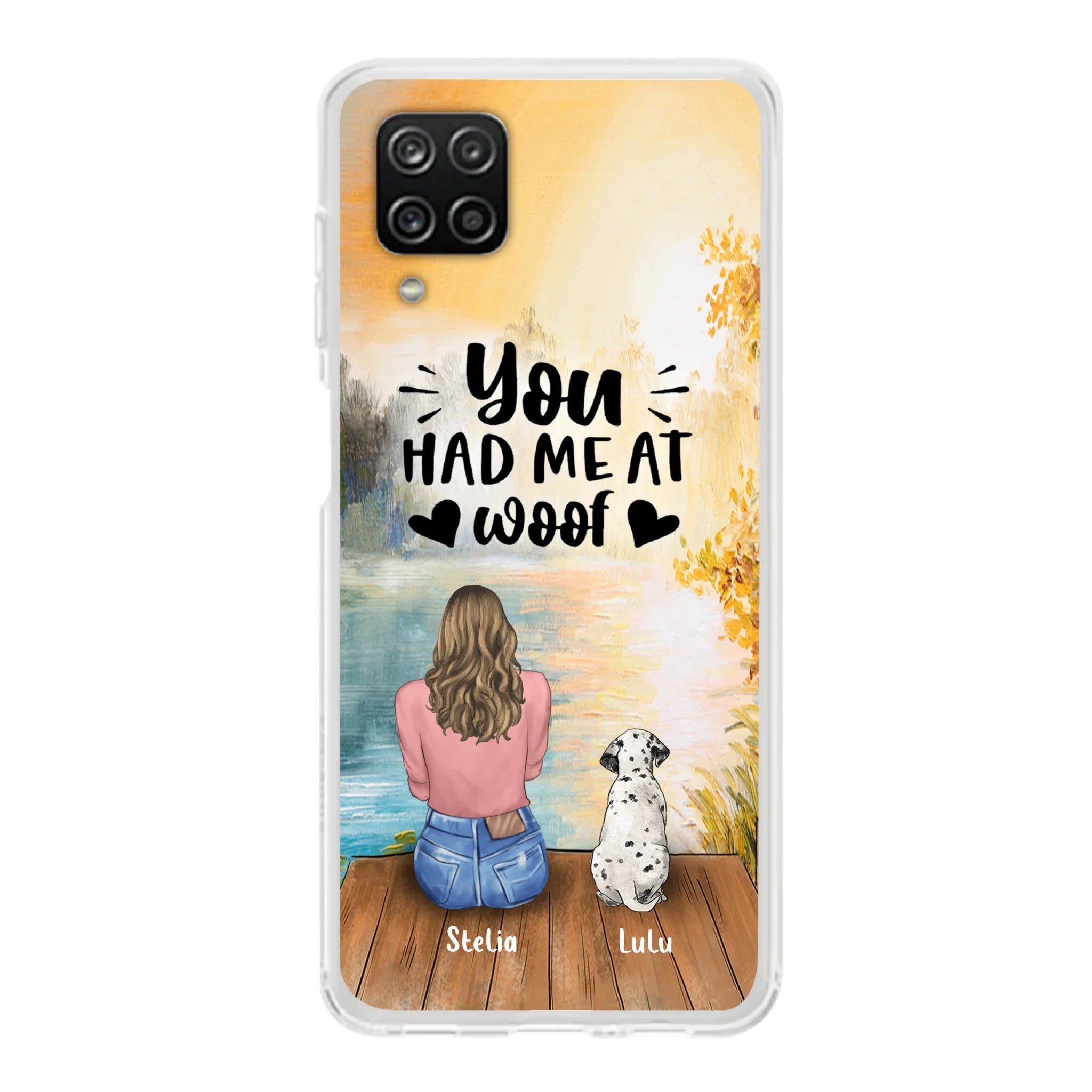 Custom Personalized Dog Mom Phone Case - Gifts For Dog Lovers With Upto 4 Dogs - You Had Me At Woof - Case For iPhone, Samsung
