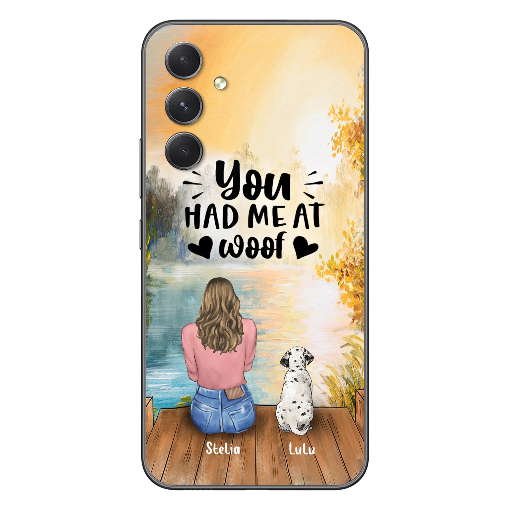 Custom Personalized Dog Mom Phone Case - Gifts For Dog Lovers With Upto 4 Dogs - You Had Me At Woof - Case For iPhone, Samsung