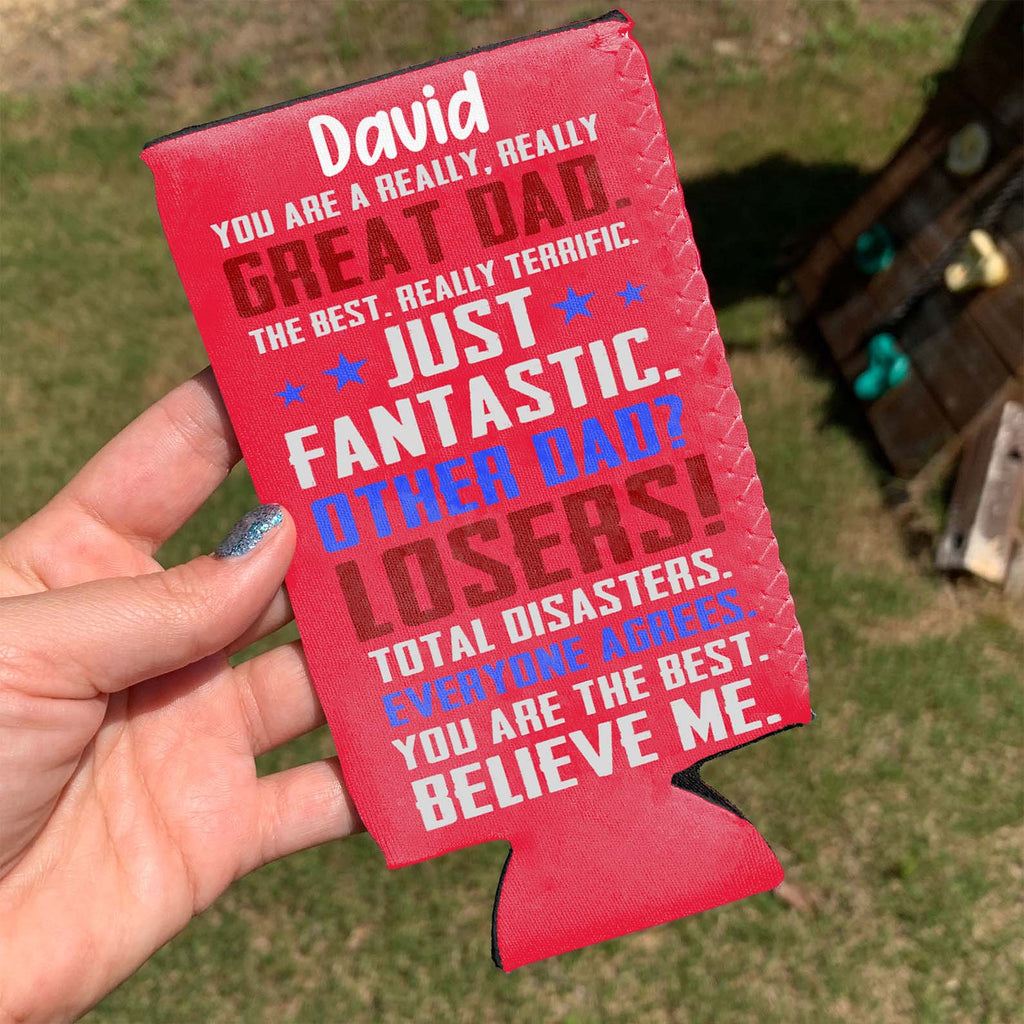 Personalized Best Dad Ever Can Cooler | Custom Funny Trump Father’s Day Gift from Son Daughter | MAGA Papa Gift Idea 682390 - GOP