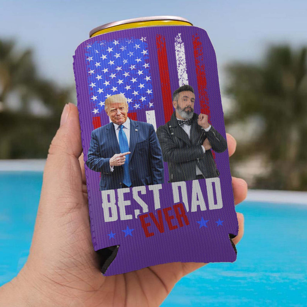 Best Dad Ever Can Cooler | Personalized Trump Drink Holder for Dad | Unique Father’s Day Gift from Kids | MAGA Gift for Dad Papa Grandpa 682457 - GOP