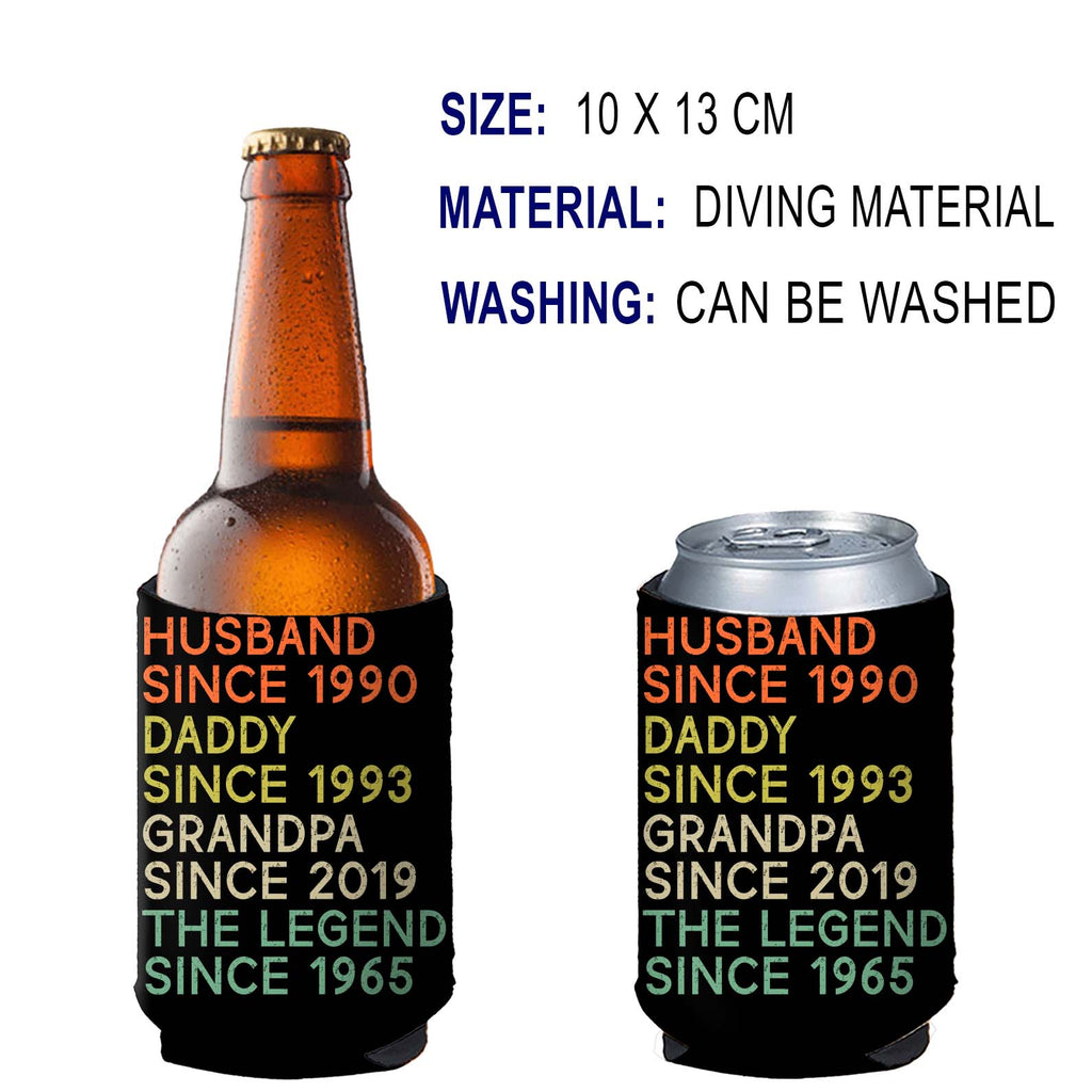 Personalized Text and Title Can Cooler | Custom Title and Date Can Holder | Gift for Family | Father's Day Gift 682471