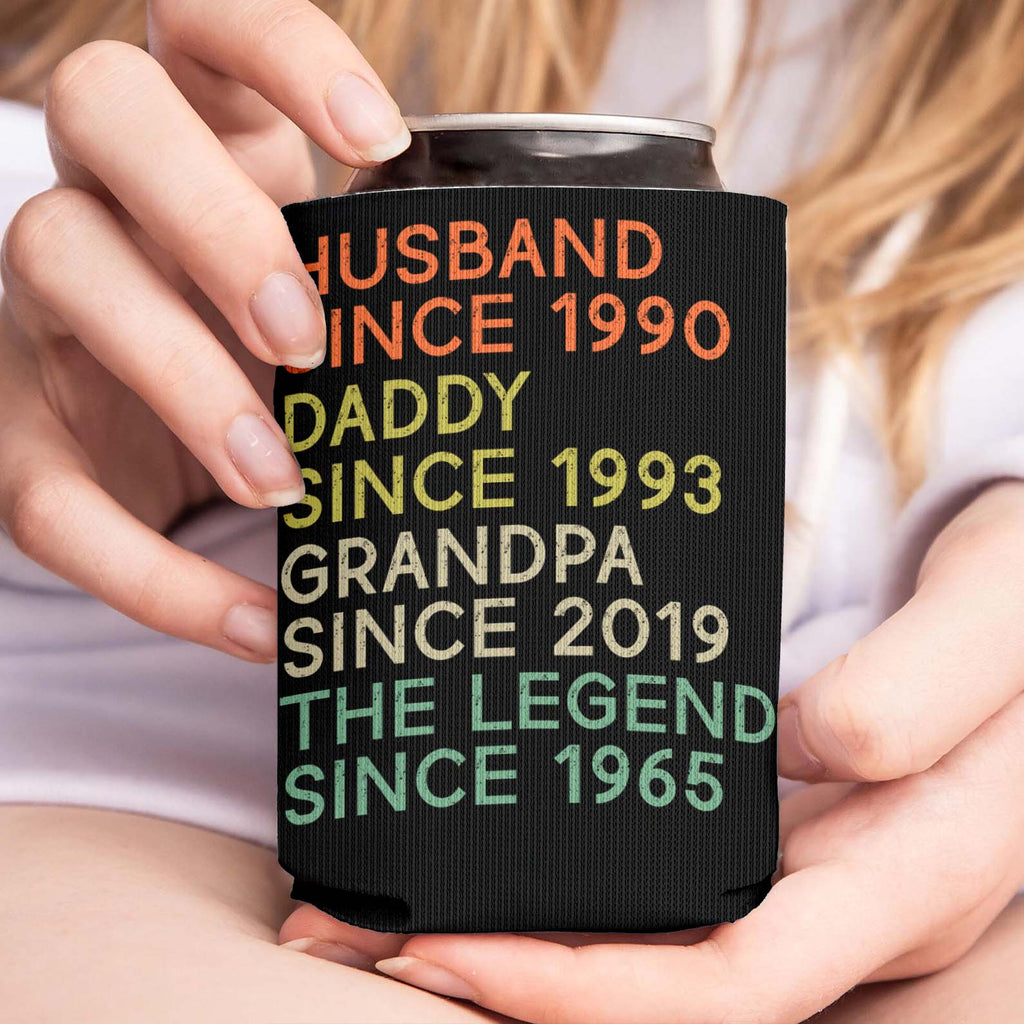 Personalized Text and Title Can Cooler | Custom Title and Date Can Holder | Gift for Family | Father's Day Gift 682471