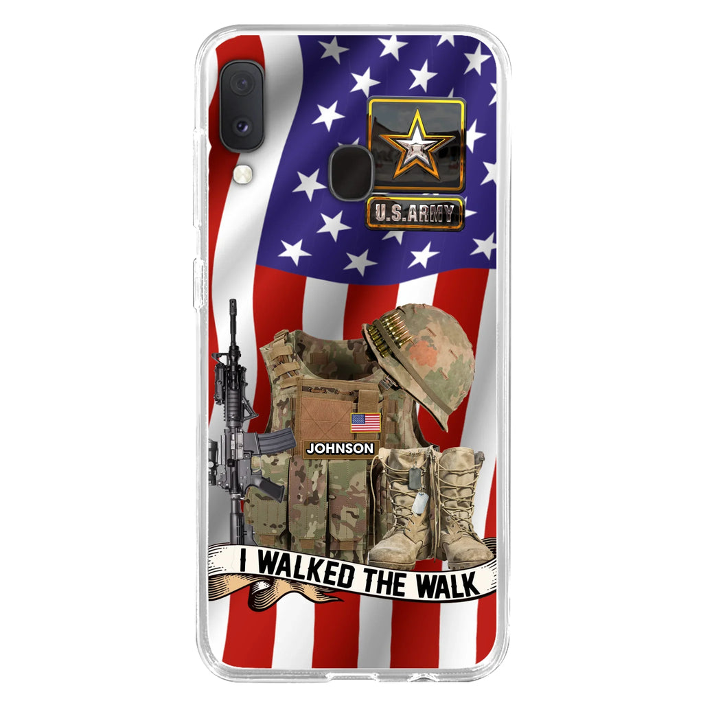 Custom Personalized Veteran US Flag Phone Case - Gift Idea For Veteran - Case For iPhone/ Samsung - I Walked The Walk