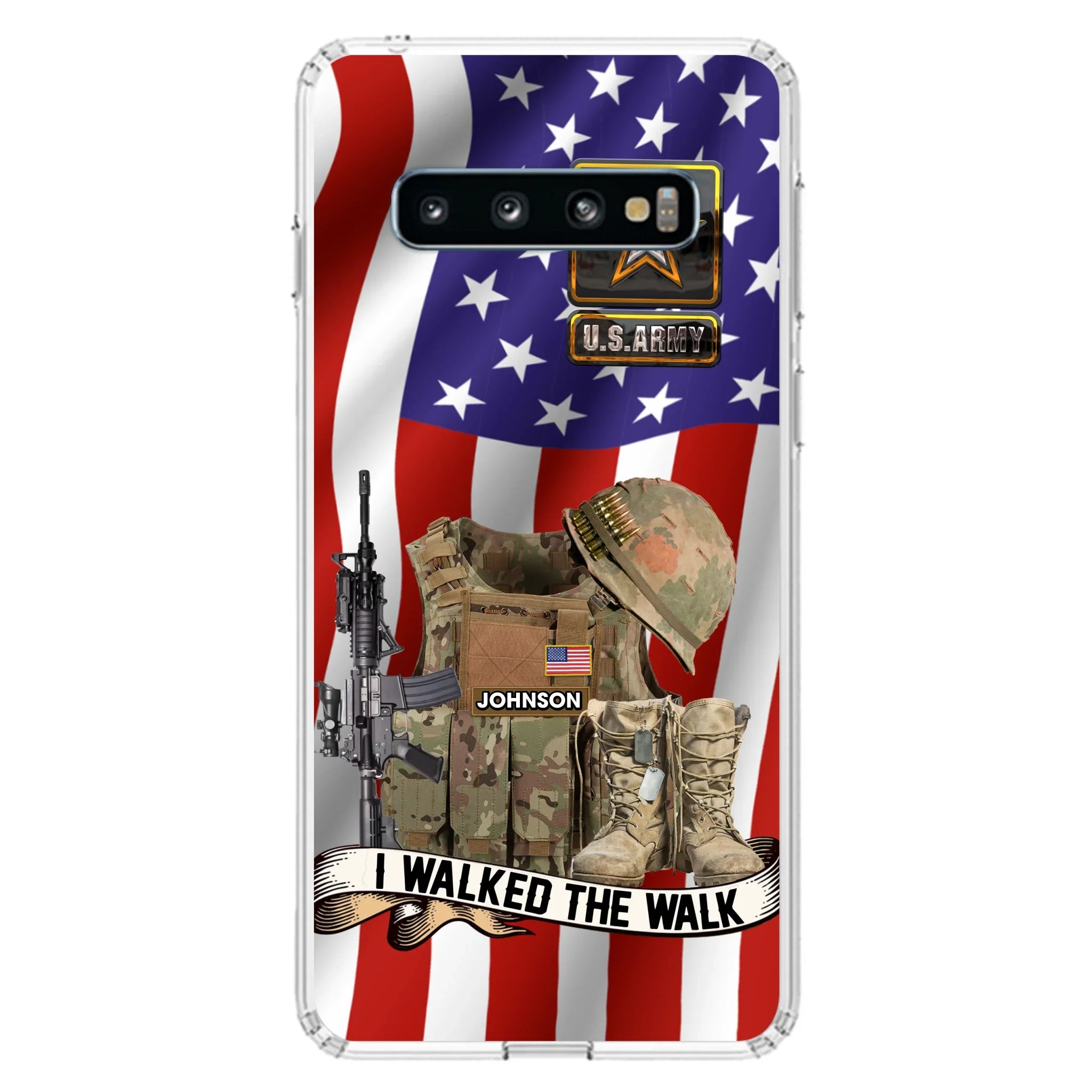 Custom Personalized Veteran US Flag Phone Case - Gift Idea For Veteran - Case For iPhone/ Samsung - I Walked The Walk