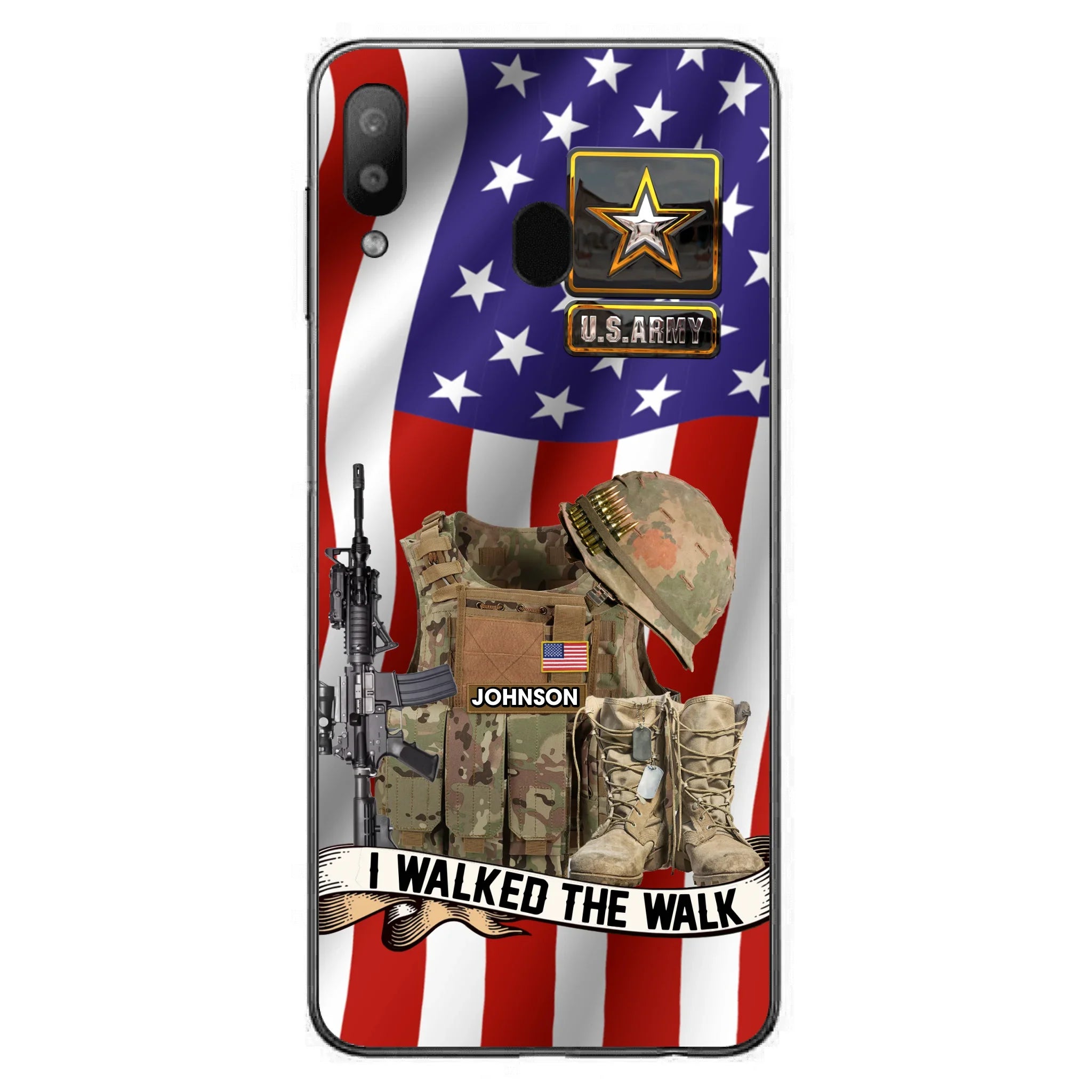 Custom Personalized Veteran US Flag Phone Case - Gift Idea For Veteran - Case For iPhone/ Samsung - I Walked The Walk