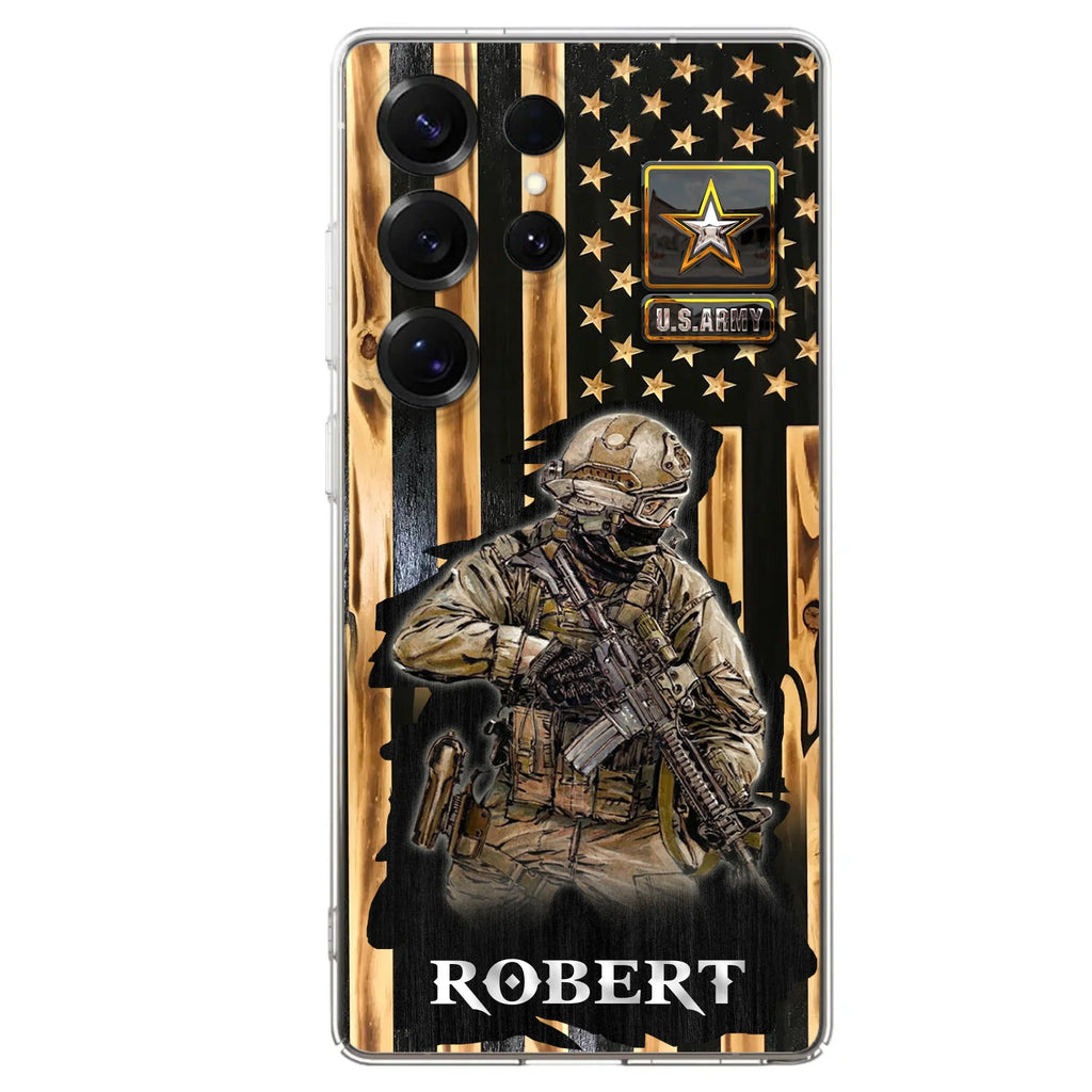 Custom Personalized Veteran US Flag Phone Case - Gift Idea For Veteran/ Soldier - Case For iPhone/ Samsung