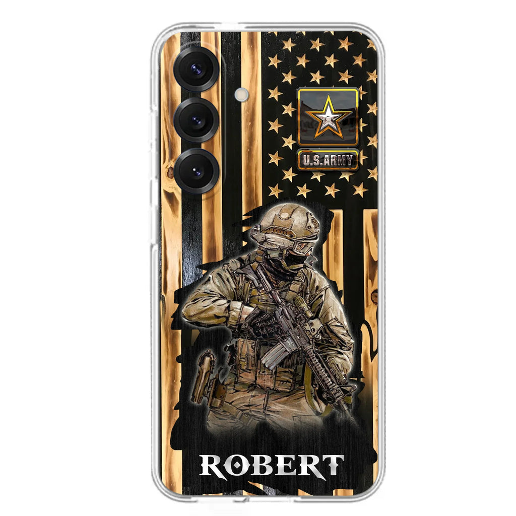 Custom Personalized Veteran US Flag Phone Case - Gift Idea For Veteran/ Soldier - Case For iPhone/ Samsung