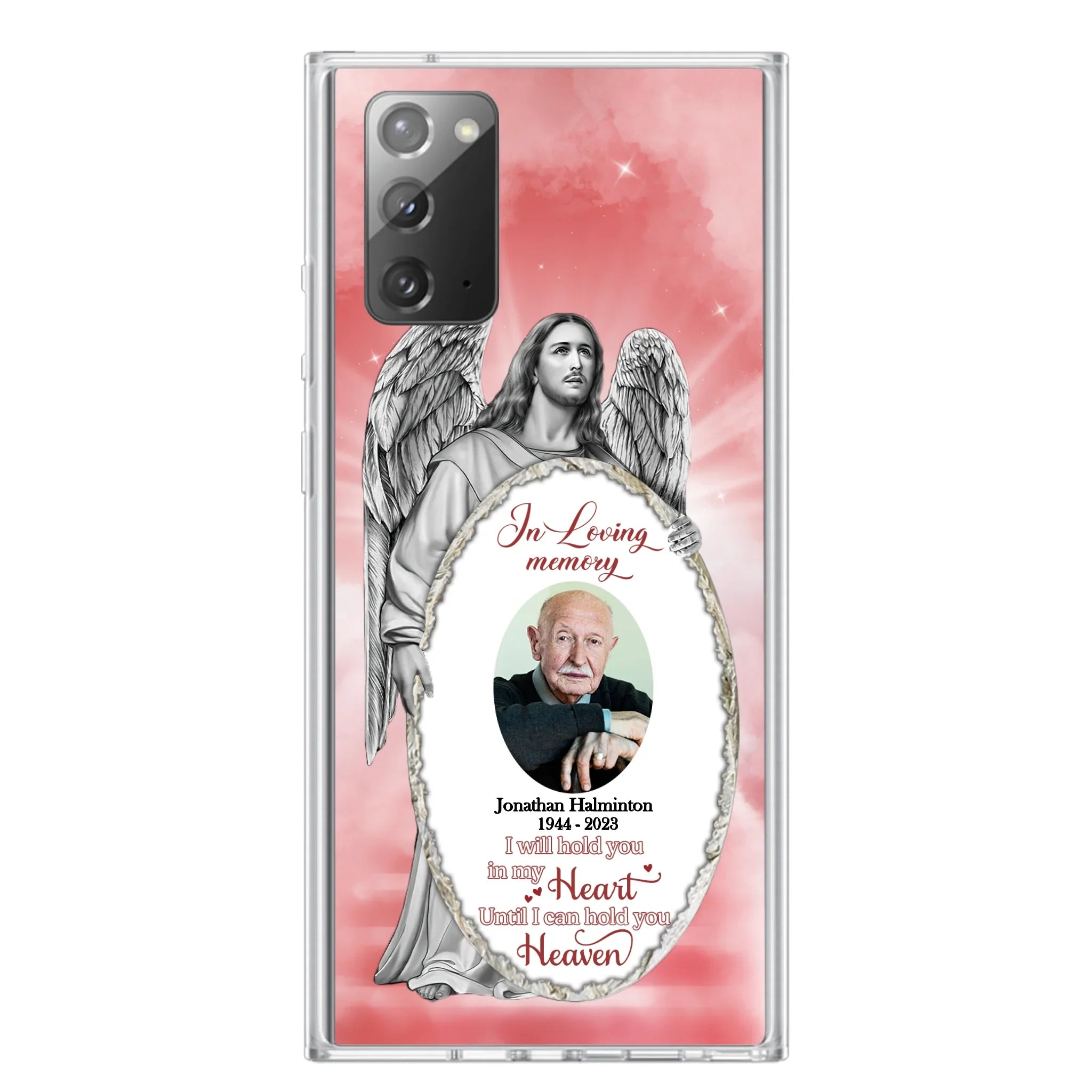 Custom Personalized Jesus Christ Memorial Photo Phone Case - Memorial Gift Idea For Family Member - I Will Hold You in My Heart Until I Can Hold You in Heaven - Case For iPhone/Samsung