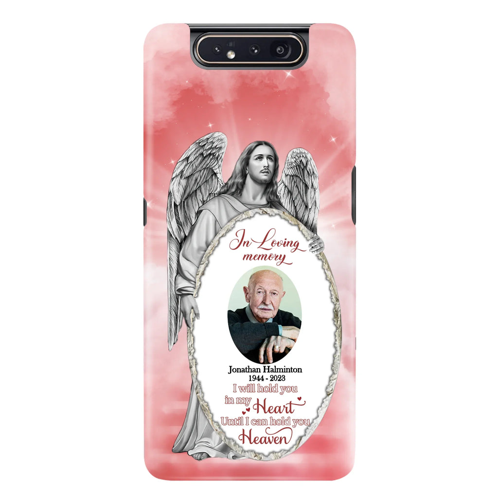Custom Personalized Jesus Christ Memorial Photo Phone Case - Memorial Gift Idea For Family Member - I Will Hold You in My Heart Until I Can Hold You in Heaven - Case For iPhone/Samsung