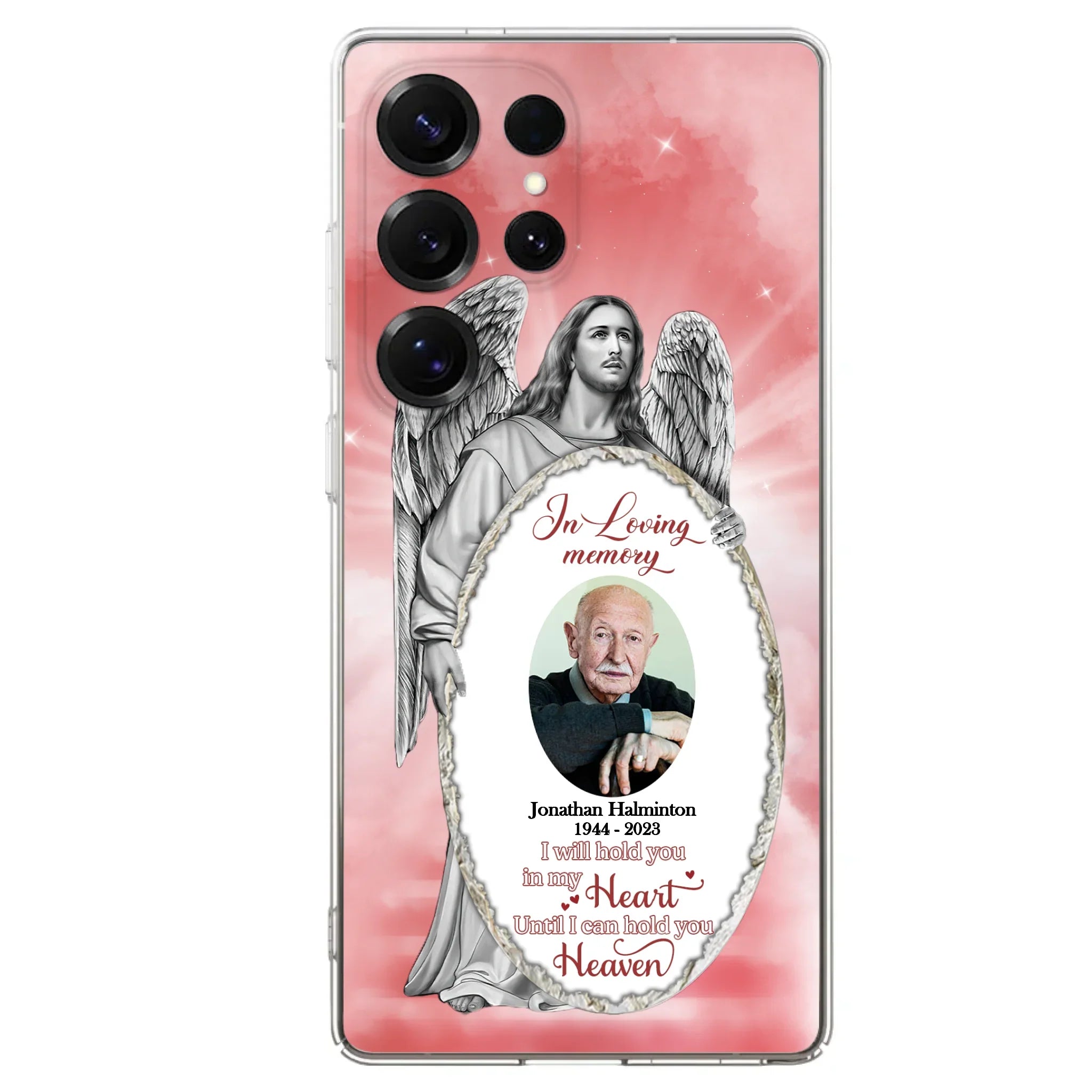 Custom Personalized Jesus Christ Memorial Photo Phone Case - Memorial Gift Idea For Family Member - I Will Hold You in My Heart Until I Can Hold You in Heaven - Case For iPhone/Samsung