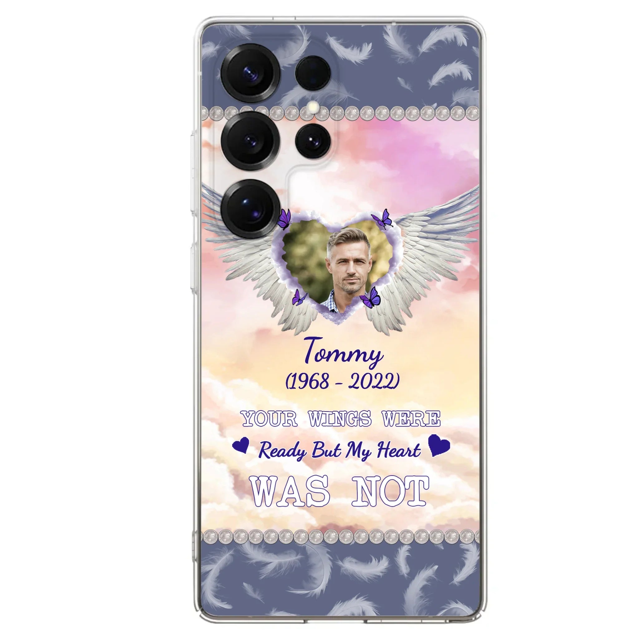 Custom Personalized Memorial Photo Phone Case - Memorial Gift Idea for Family - Your Wings Were Ready But My Heart Was Not - Case For iPhone/Samsung