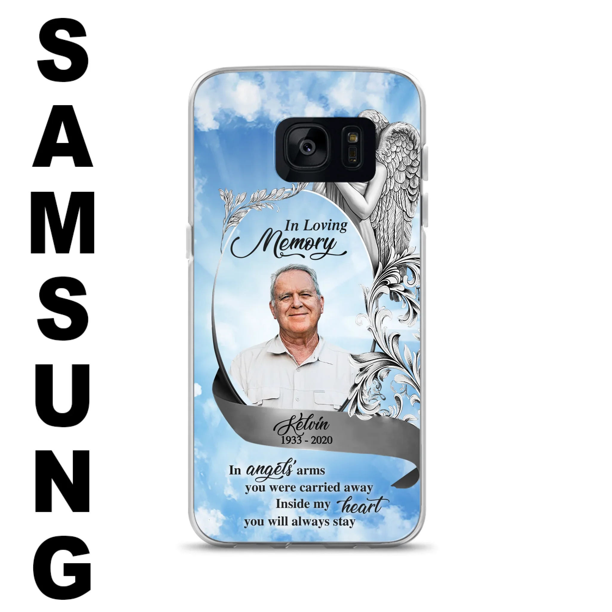 Custom Personalized Memorial Photo Phone Case - Memorial Gift Idea for Family - Inside My Heart You Will Always Stay - Case For iPhone/Samsung