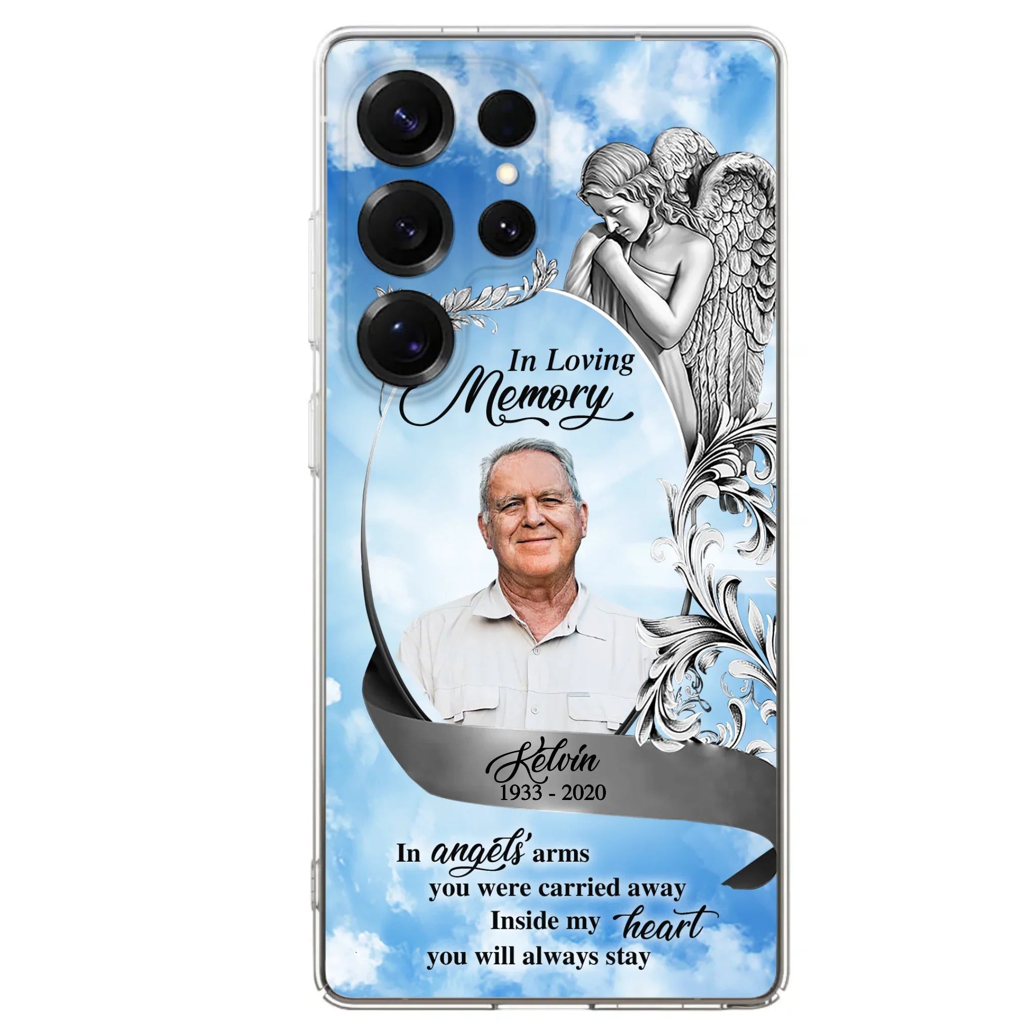 Custom Personalized Memorial Photo Phone Case - Memorial Gift Idea for Family - Inside My Heart You Will Always Stay - Case For iPhone/Samsung