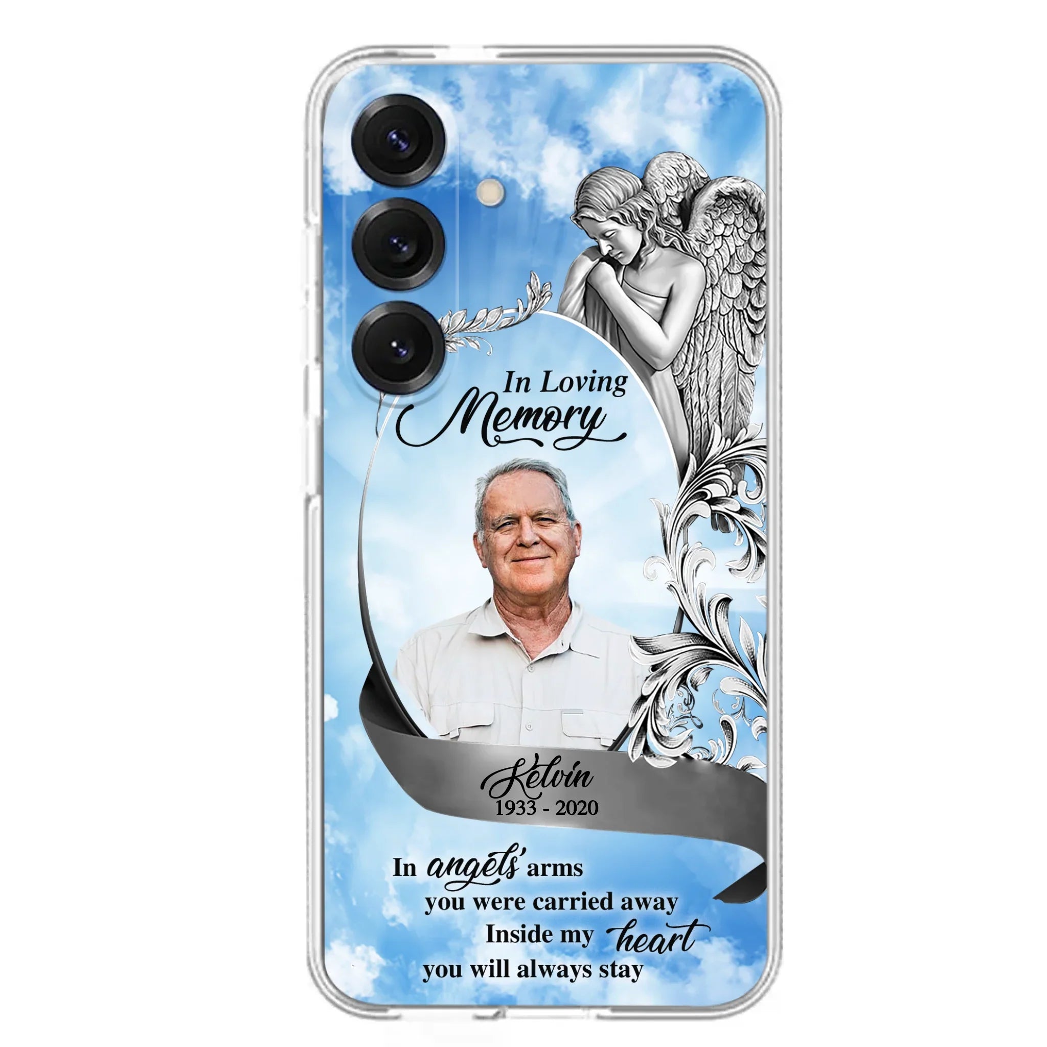 Custom Personalized Memorial Photo Phone Case - Memorial Gift Idea for Family - Inside My Heart You Will Always Stay - Case For iPhone/Samsung