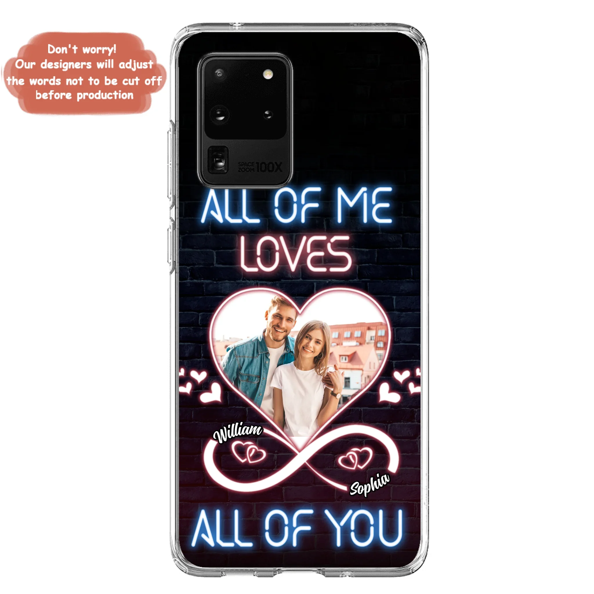 Custom Personalized Couple Photo Phone Case - Christmas Gift Idea For Couple/ Him/ Her - All Of Me Loves All Of You - Case For iPhone/Samsung