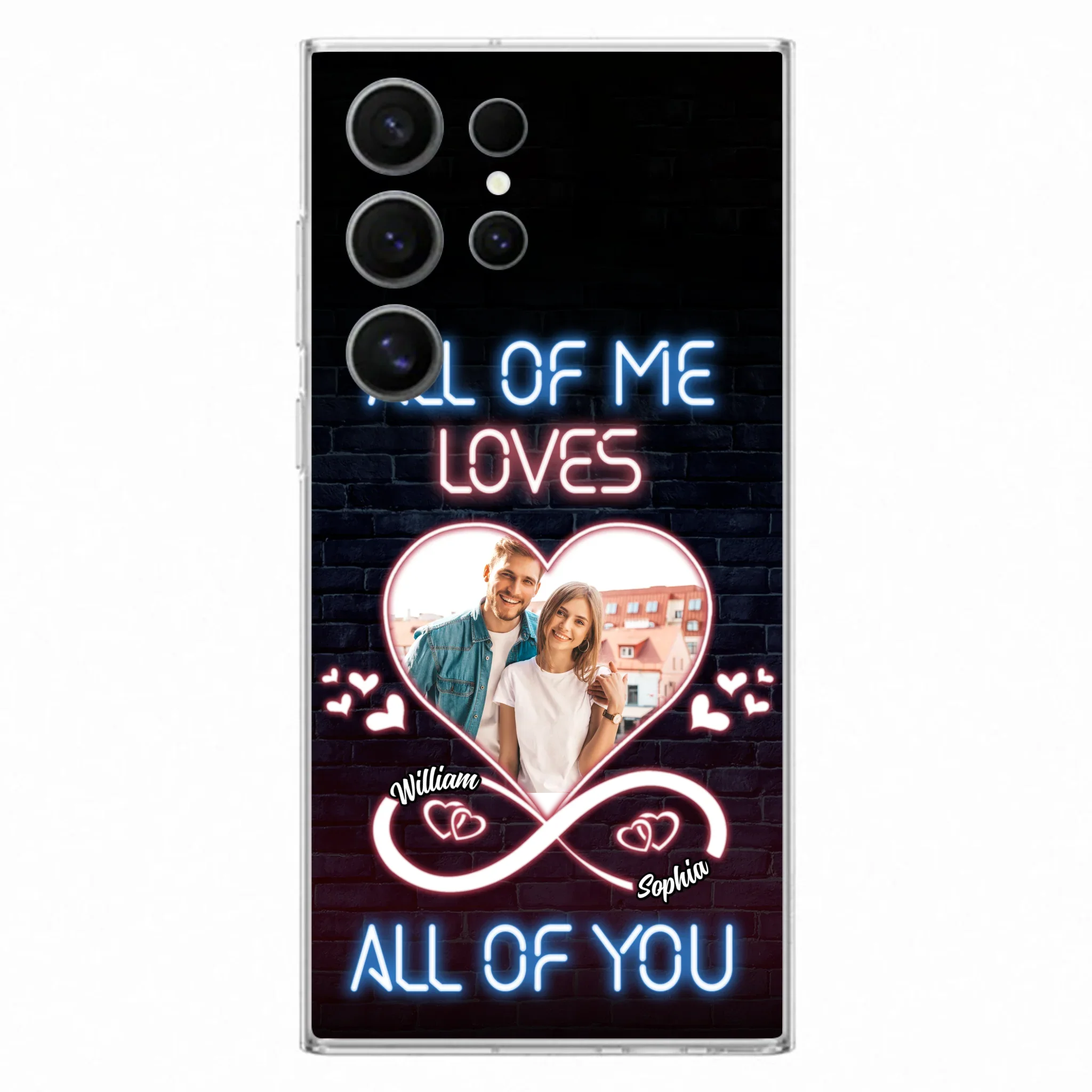Custom Personalized Couple Photo Phone Case - Christmas Gift Idea For Couple/ Him/ Her - All Of Me Loves All Of You - Case For iPhone/Samsung