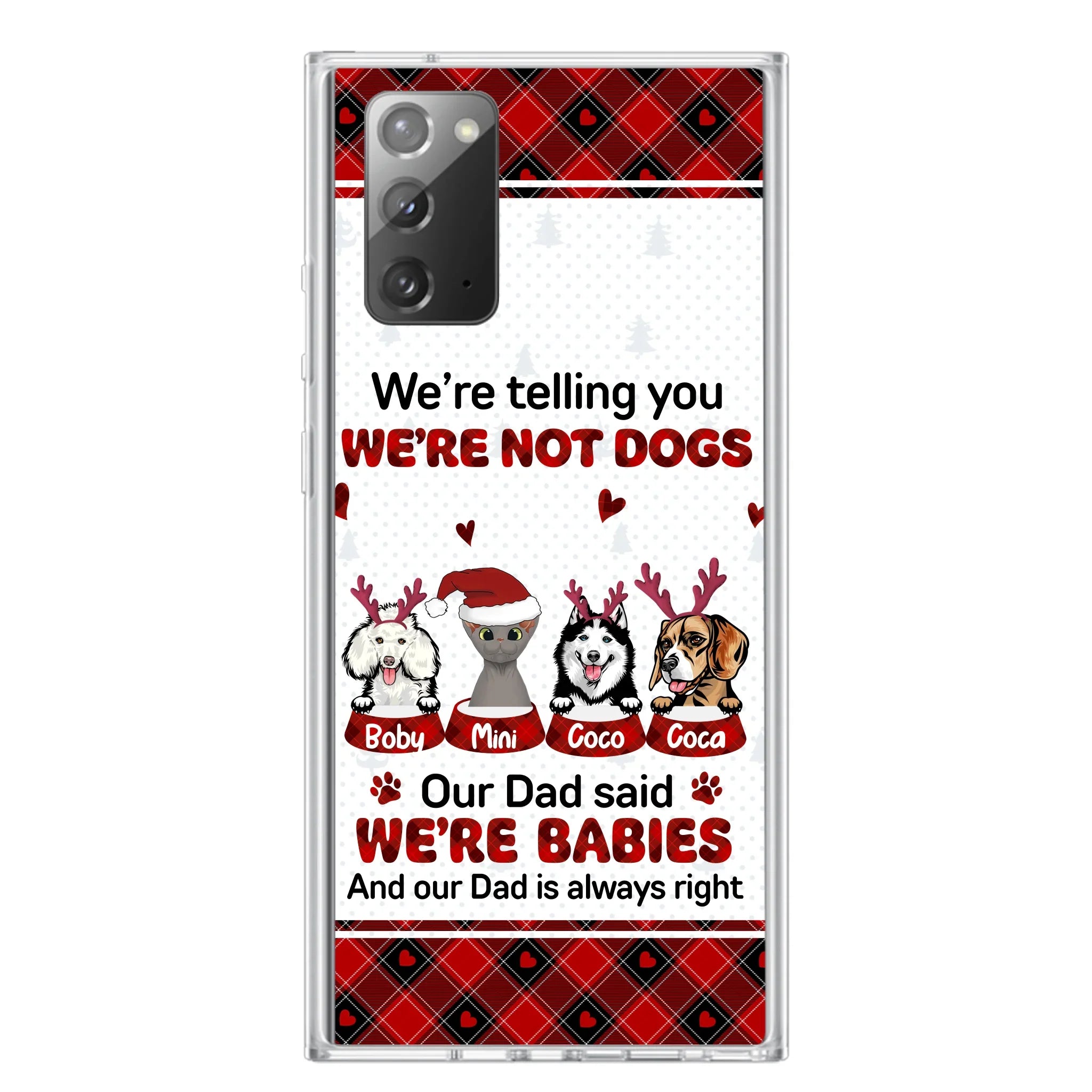 Personalized Pet Phone Case - Gift Idea For Pet Lovers - Up to 4 Pets/Cats/Dogs - We're Telling You We're Not Dogs - Case For iPhone/Samsung