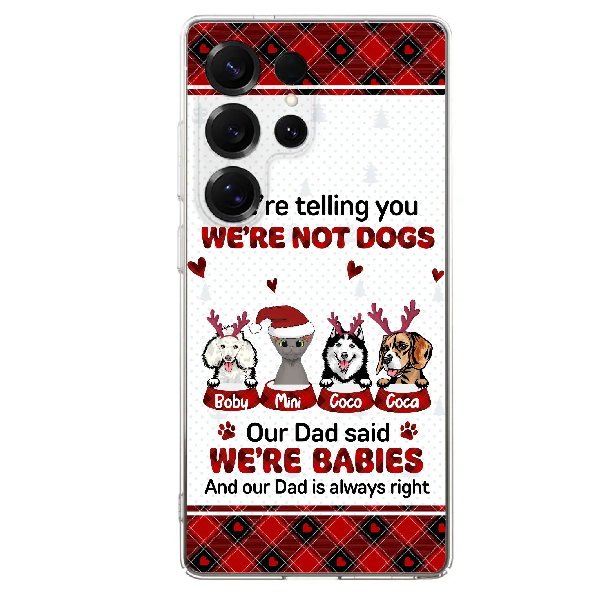 Personalized Pet Phone Case - Gift Idea For Pet Lovers - Up to 4 Pets/Cats/Dogs - We're Telling You We're Not Dogs - Case For iPhone/Samsung
