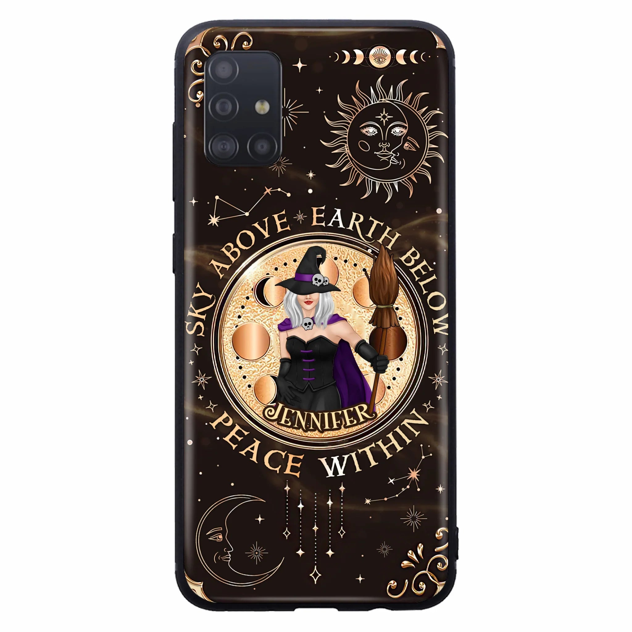 Custom Personalized Witch Phone Case - Halloween Gift Idea For Girl - Wiccan Decor/Pagan Decor - As Above So Below - Cases For iPhone And Samsung