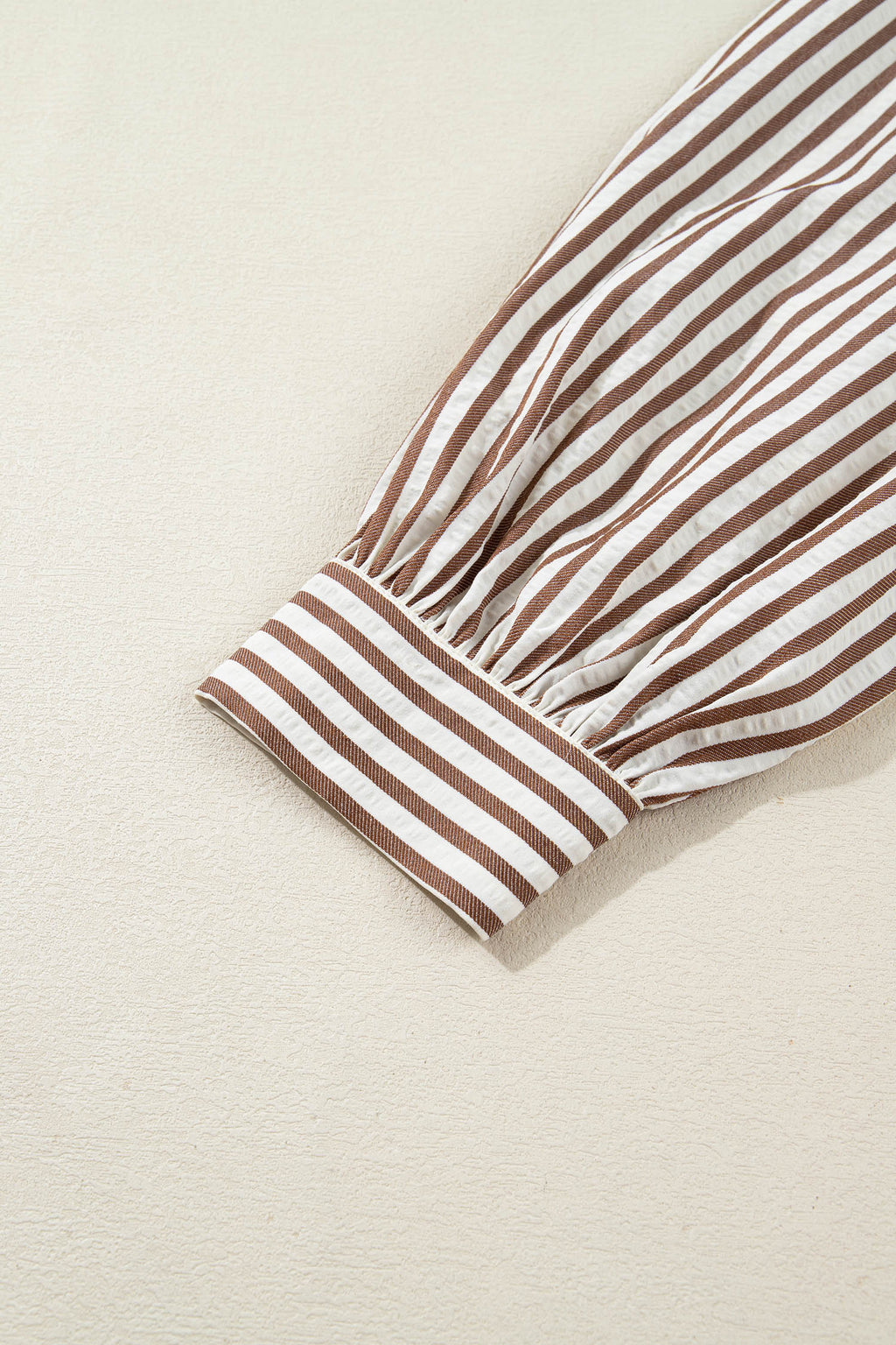 Stripe Knot Waist Sleeve Button Down Dress