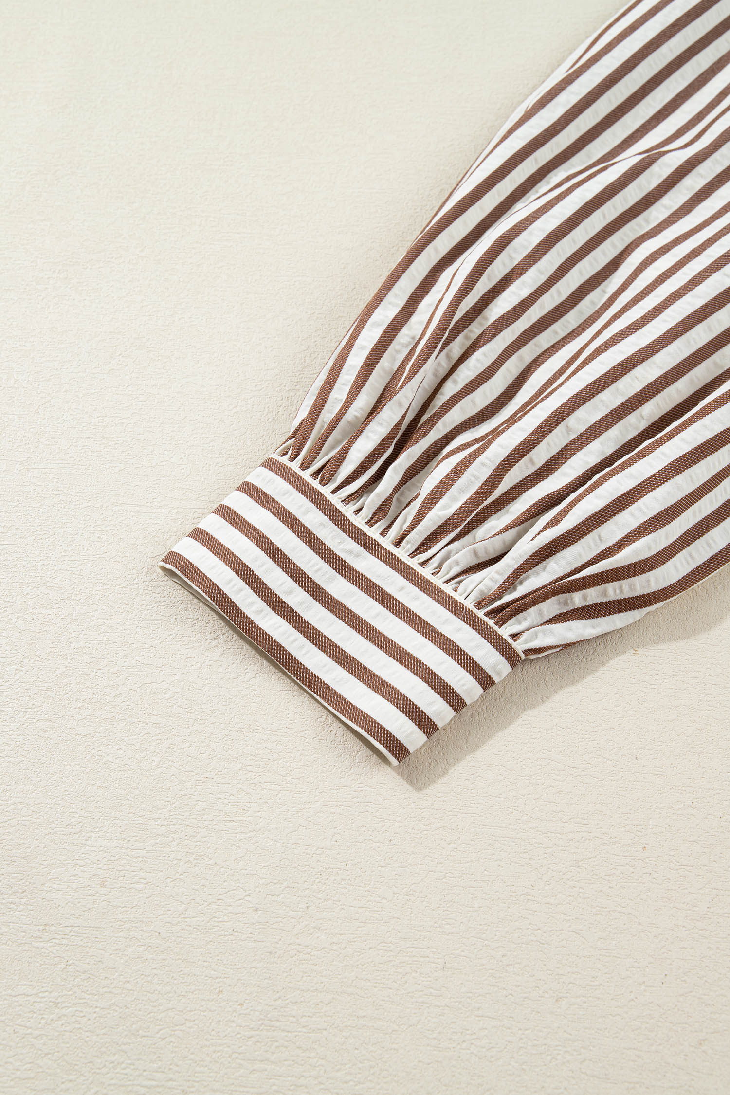 Stripe Knot Waist Sleeve Button Down Dress