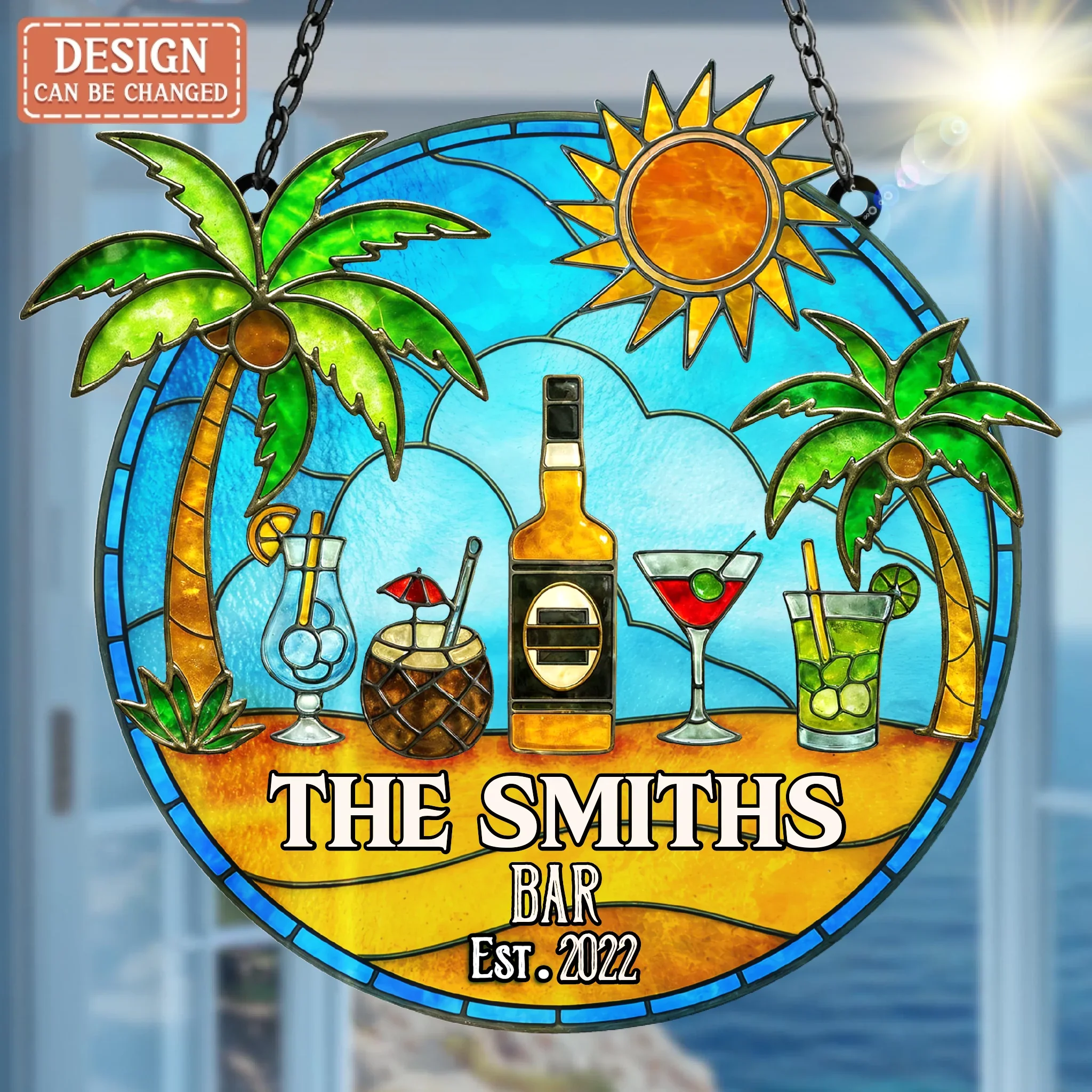 Custom Personalized Bar Acrylic Suncatcher - Summer Gift Idea