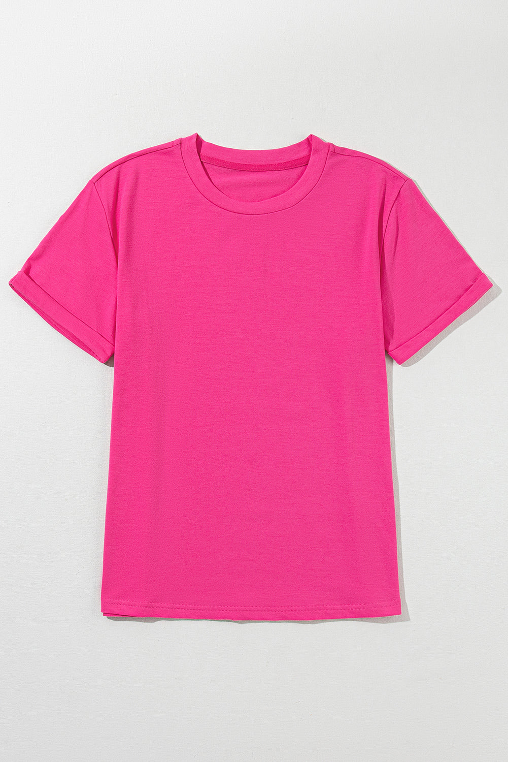 Solid Short Sleeve Crew Neck Tee