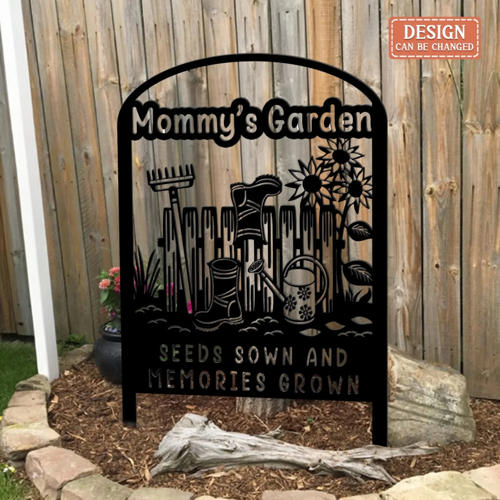 Personalized Garden Metal Sign - Gift Idea For Garden Lover - Seeds Sown And Memories Grown