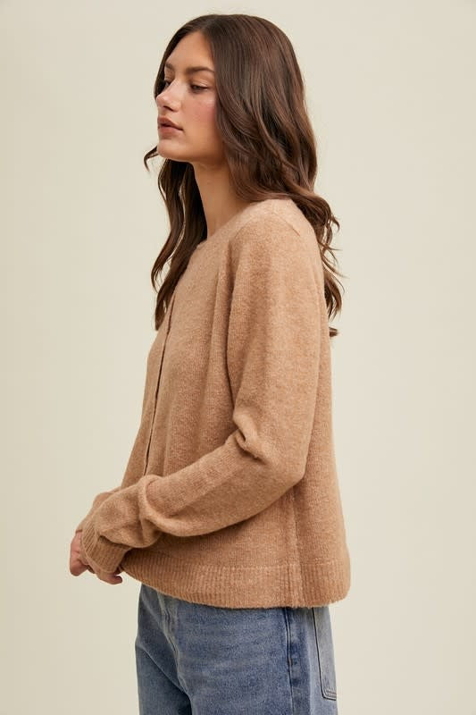 Brushed Tank Top in Toast - Minimalist Sleeveless Knit Crewneck