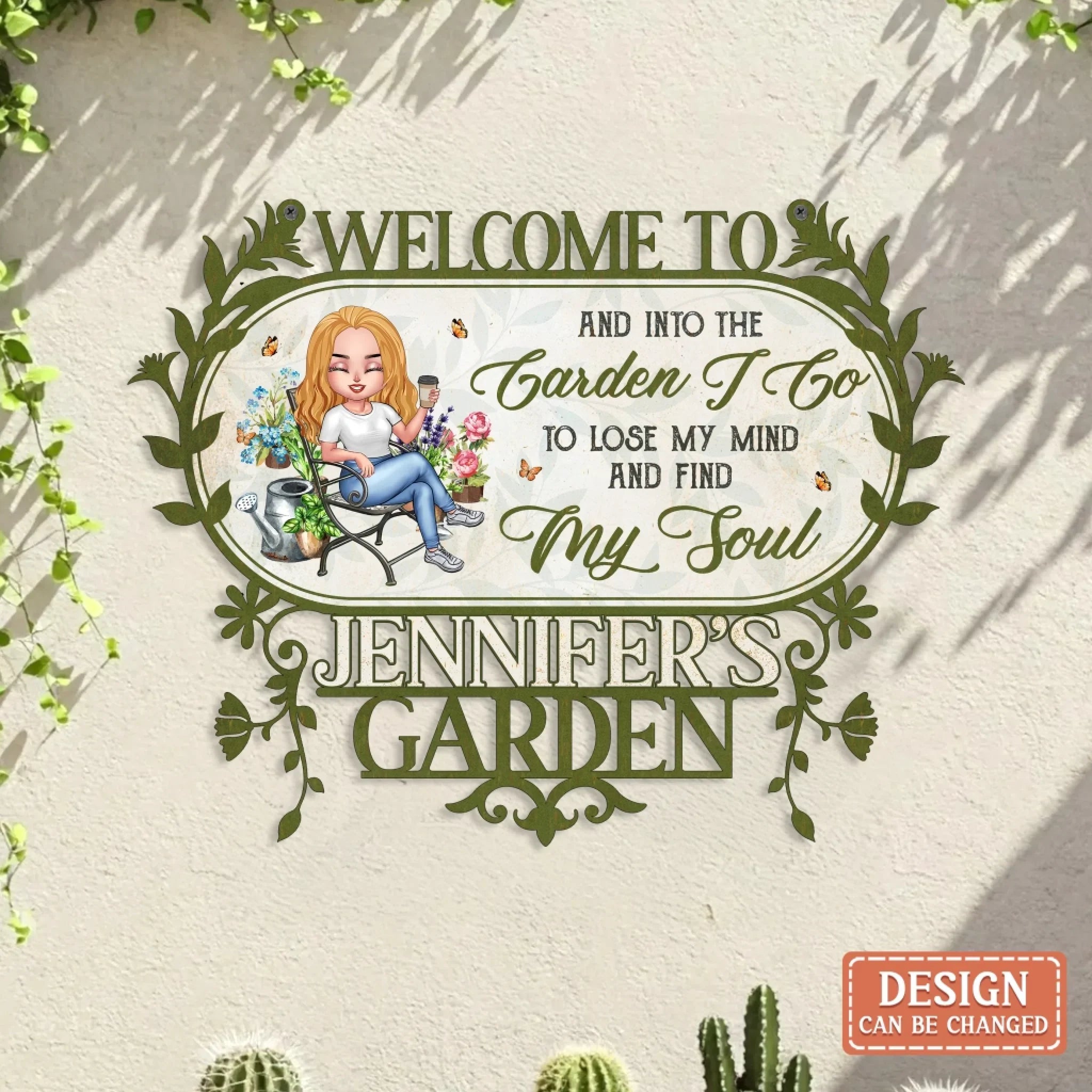 Personalized Welcome To Garden Metal Sign - Gift Idea For Garden Owner - And Into The Garden I Go To Lose My Mind And Find My Soul