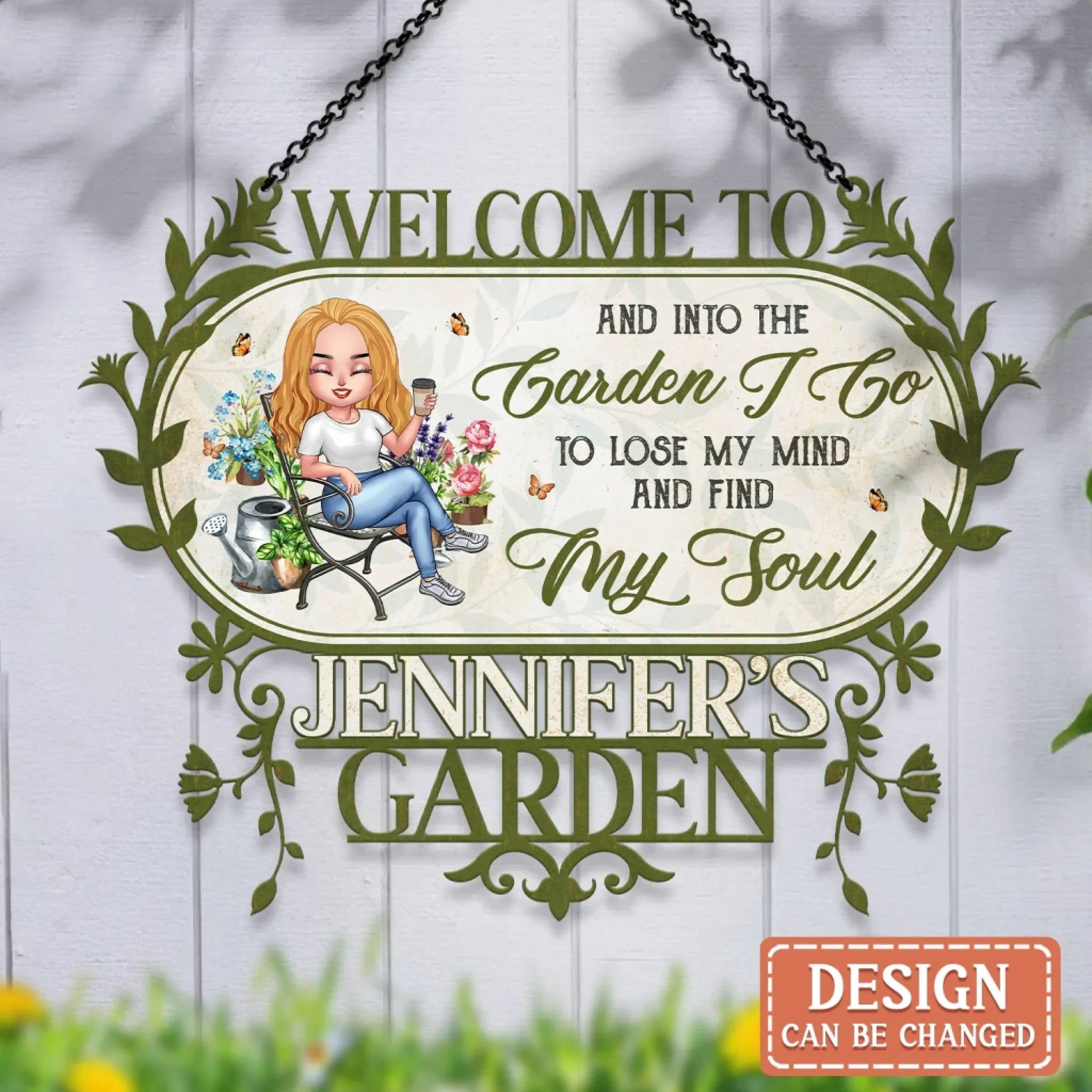 Personalized Welcome To Garden Metal Sign - Gift Idea For Garden Owner - And Into The Garden I Go To Lose My Mind And Find My Soul