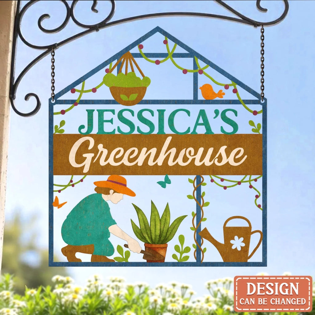 Personalized Greenhouse Metal Sign - Gift Idea For Grandma/Mom/Garden Lover