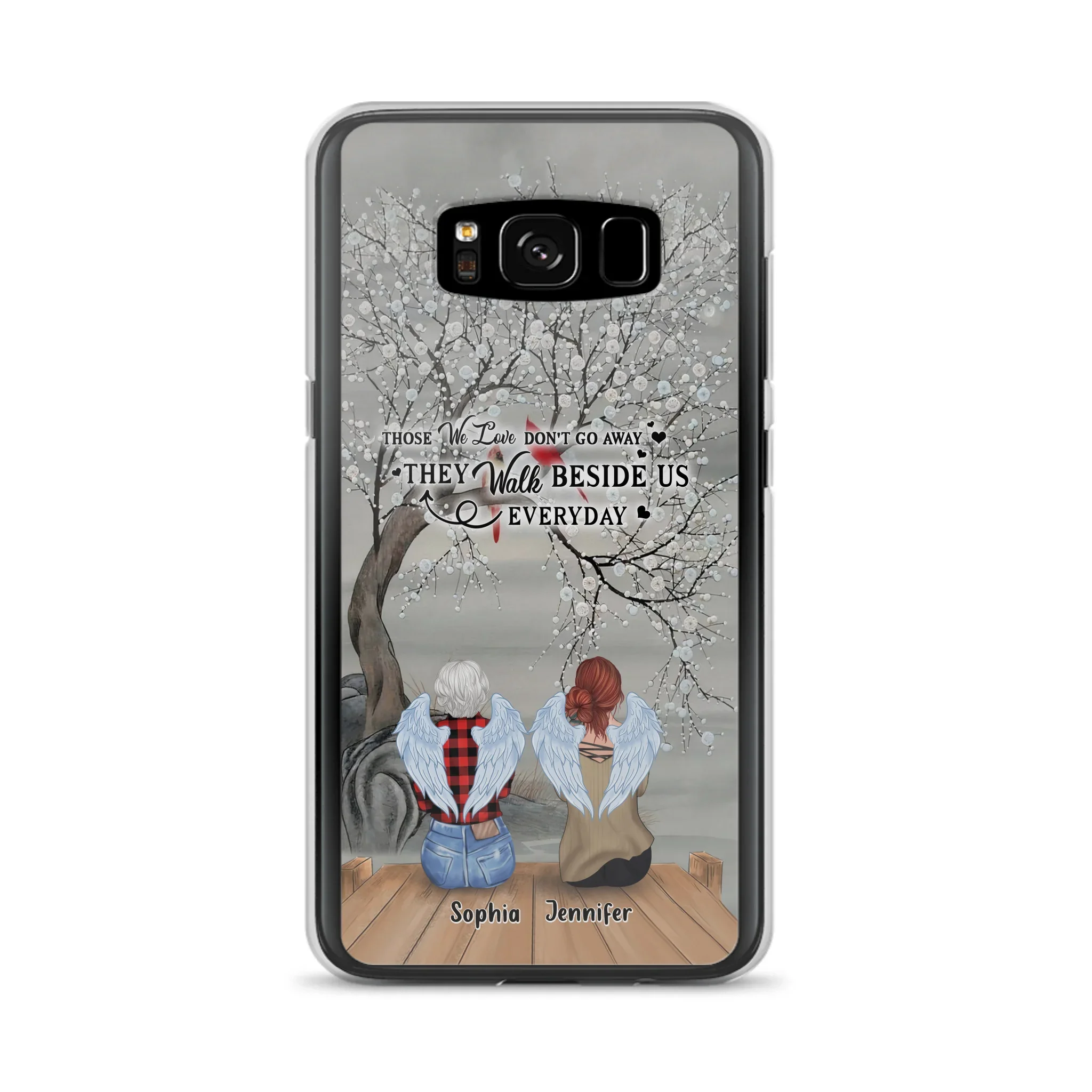 Custom Personalized Memorial Family Member Loss Phone Case - Up to 5 People - Memorial Gift Idea - Those We Love Don't Go Away - Case For iPhone And Samsung