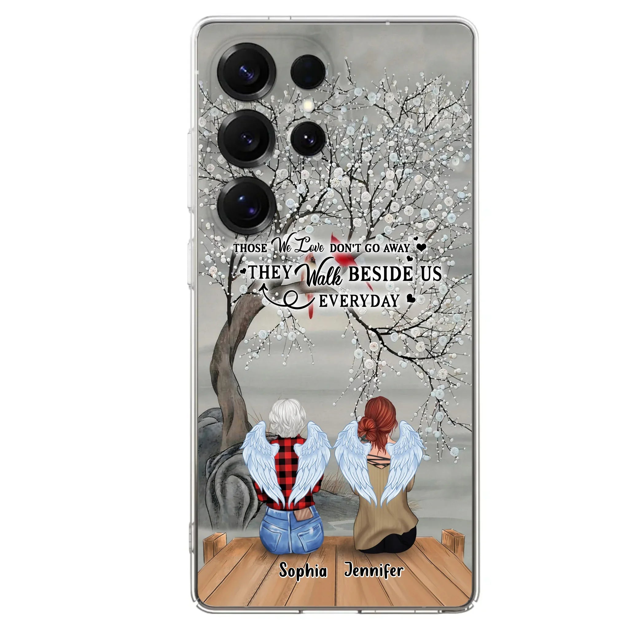 Custom Personalized Memorial Family Member Loss Phone Case - Up to 5 People - Memorial Gift Idea - Those We Love Don't Go Away - Case For iPhone And Samsung