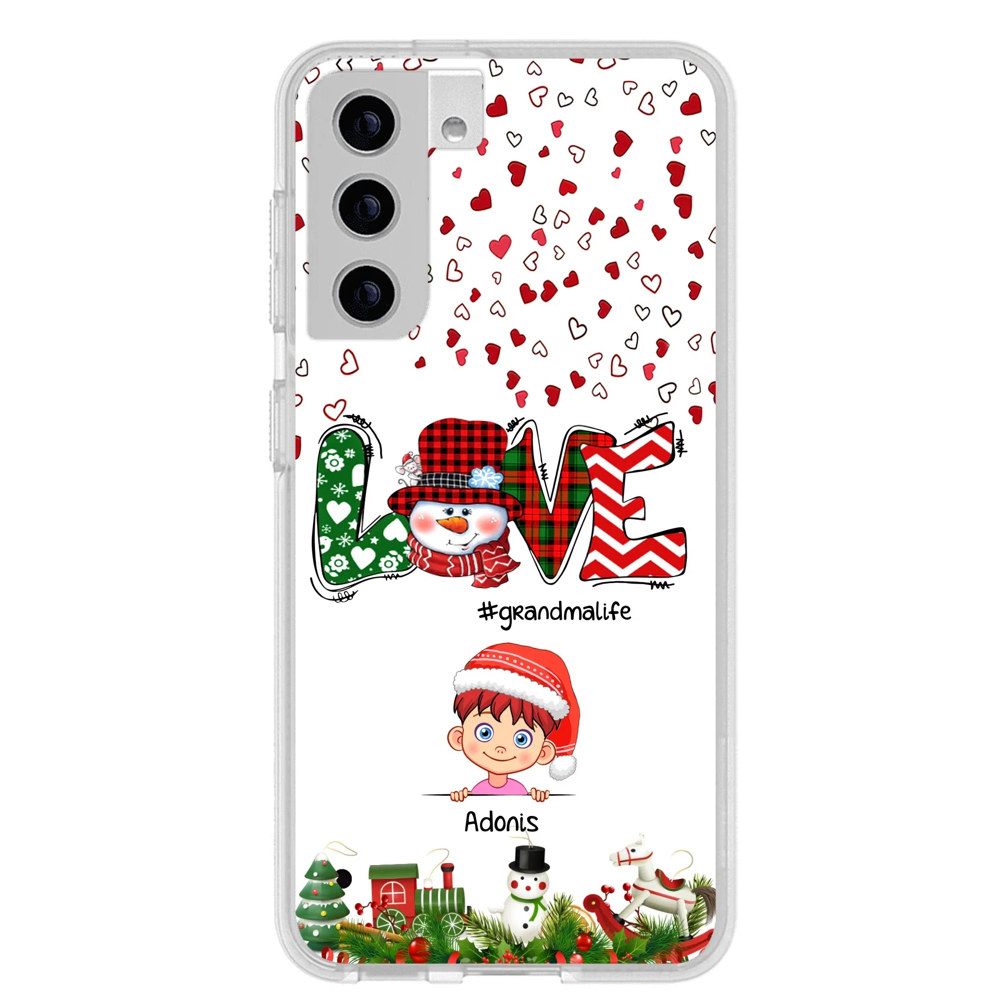 Custom Personalized Christmas Grandmalife Phone Case - Upto 6 Kids - Christmas Gift For Grandma, Mama - Case For iPhone And Samsung
