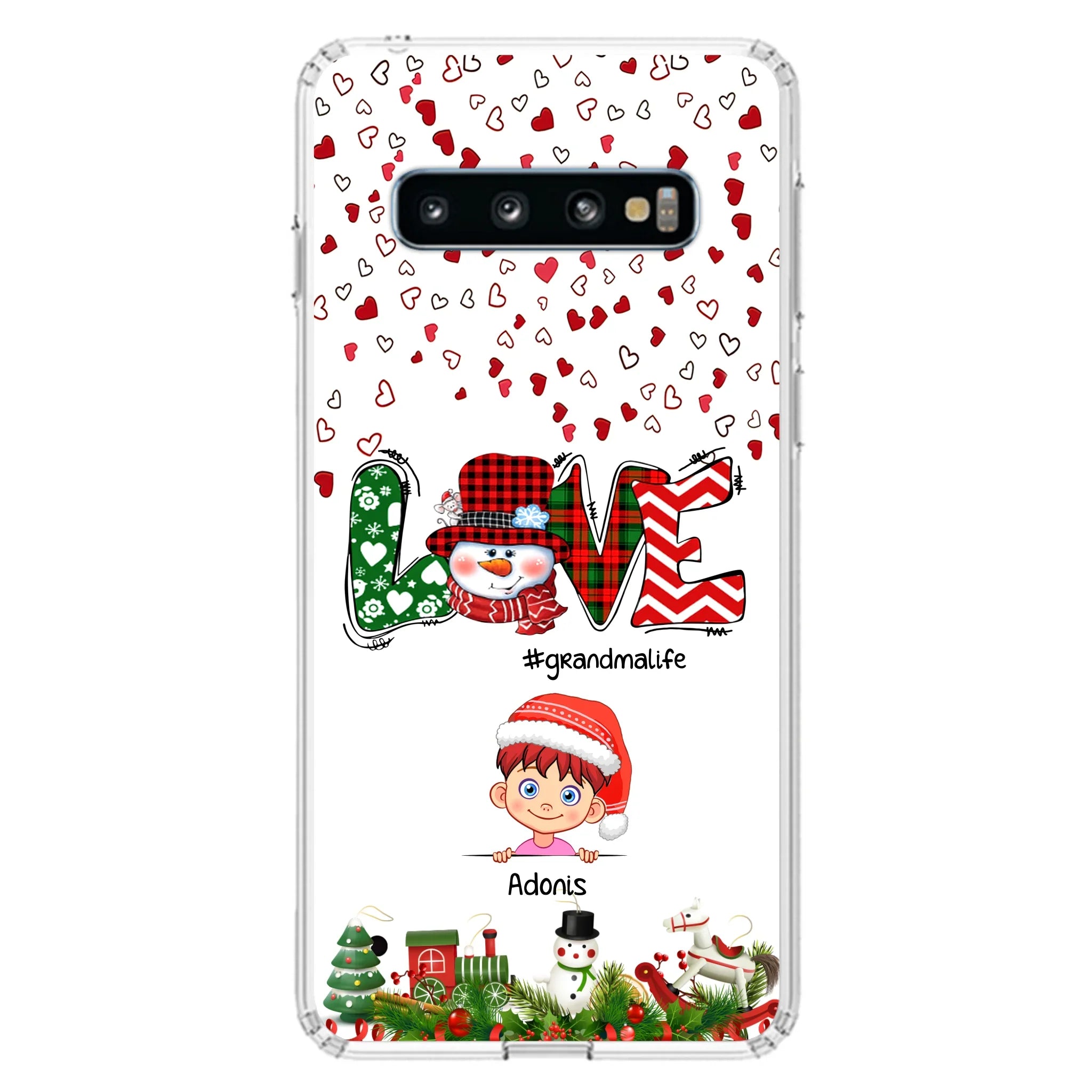 Custom Personalized Christmas Grandmalife Phone Case - Upto 6 Kids - Christmas Gift For Grandma, Mama - Case For iPhone And Samsung
