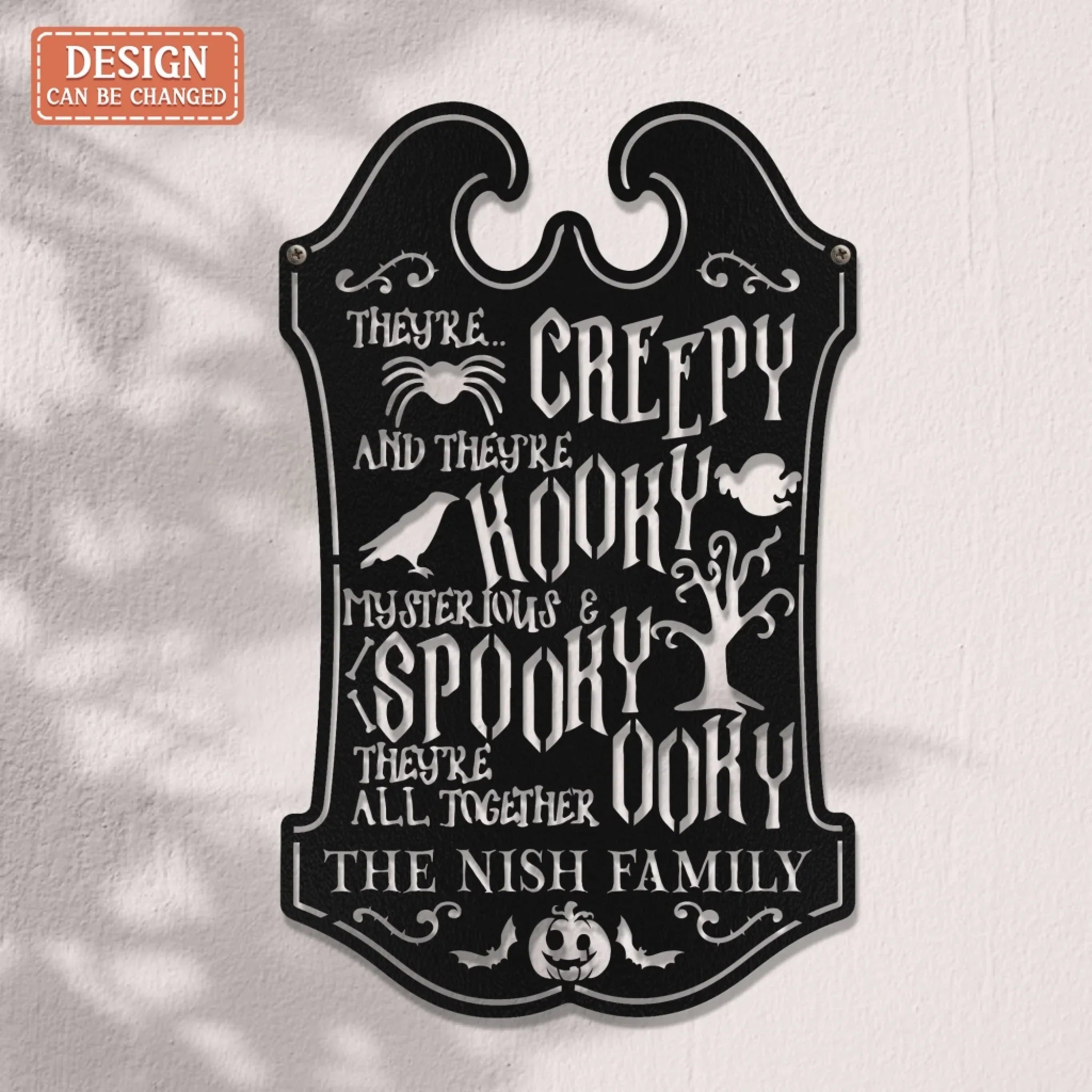 Personalized Horror Family Metal Sign - Gift Idea For Family - They're Creepy They're Kooky Mysterious
