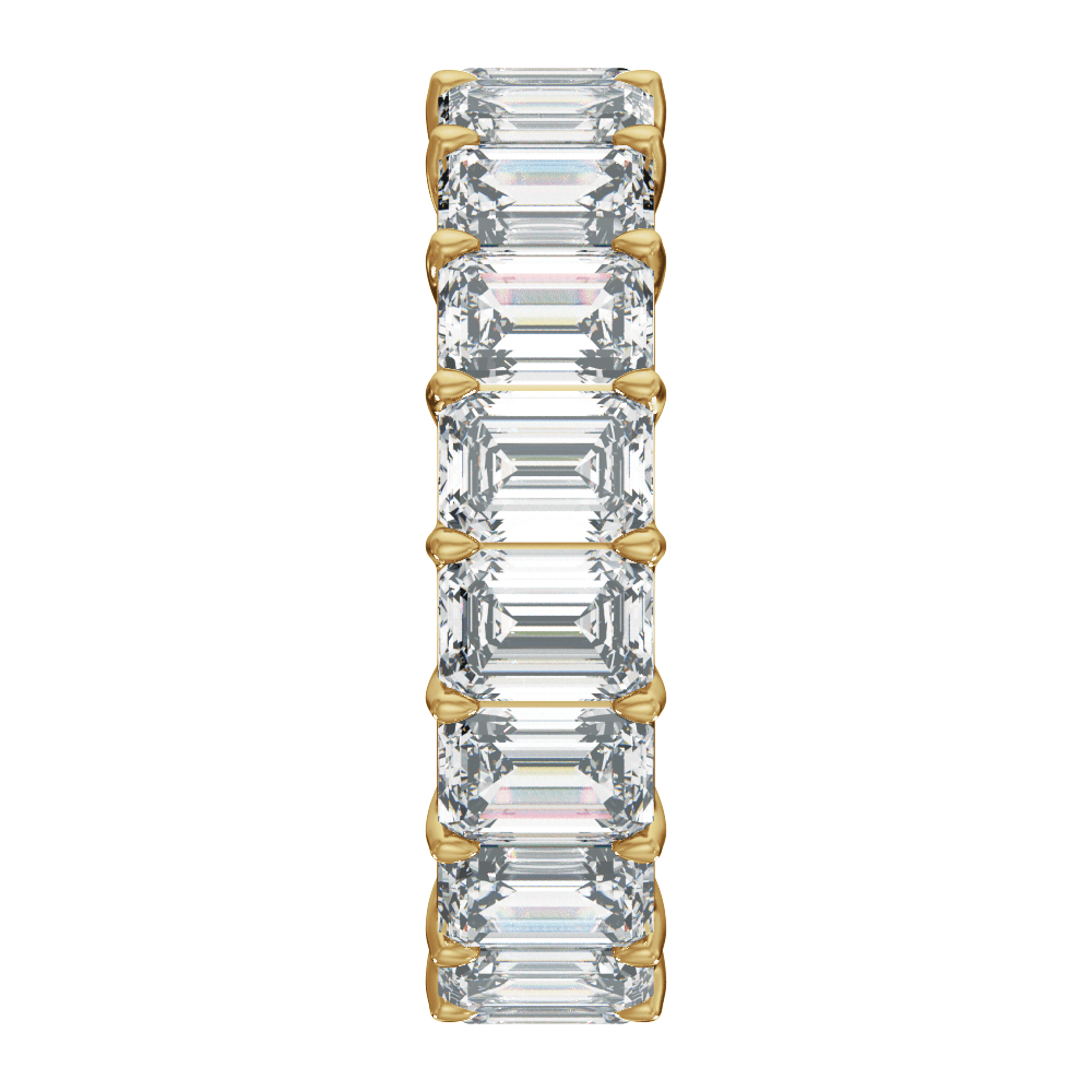 Éternité Souveraine 14K Yellow Gold 9 1/3 CTW Emerald-Cut Diamond Low-Profile Eternity Band